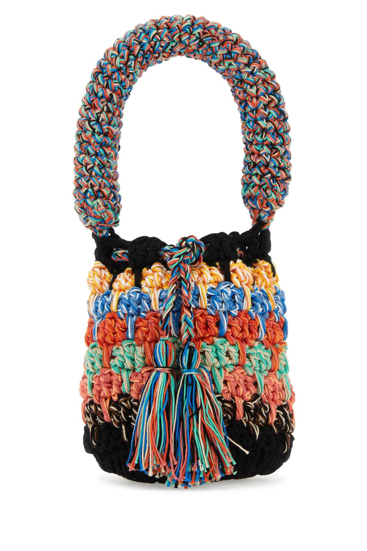 Crochet Knitted Drawstring Bucket Bag