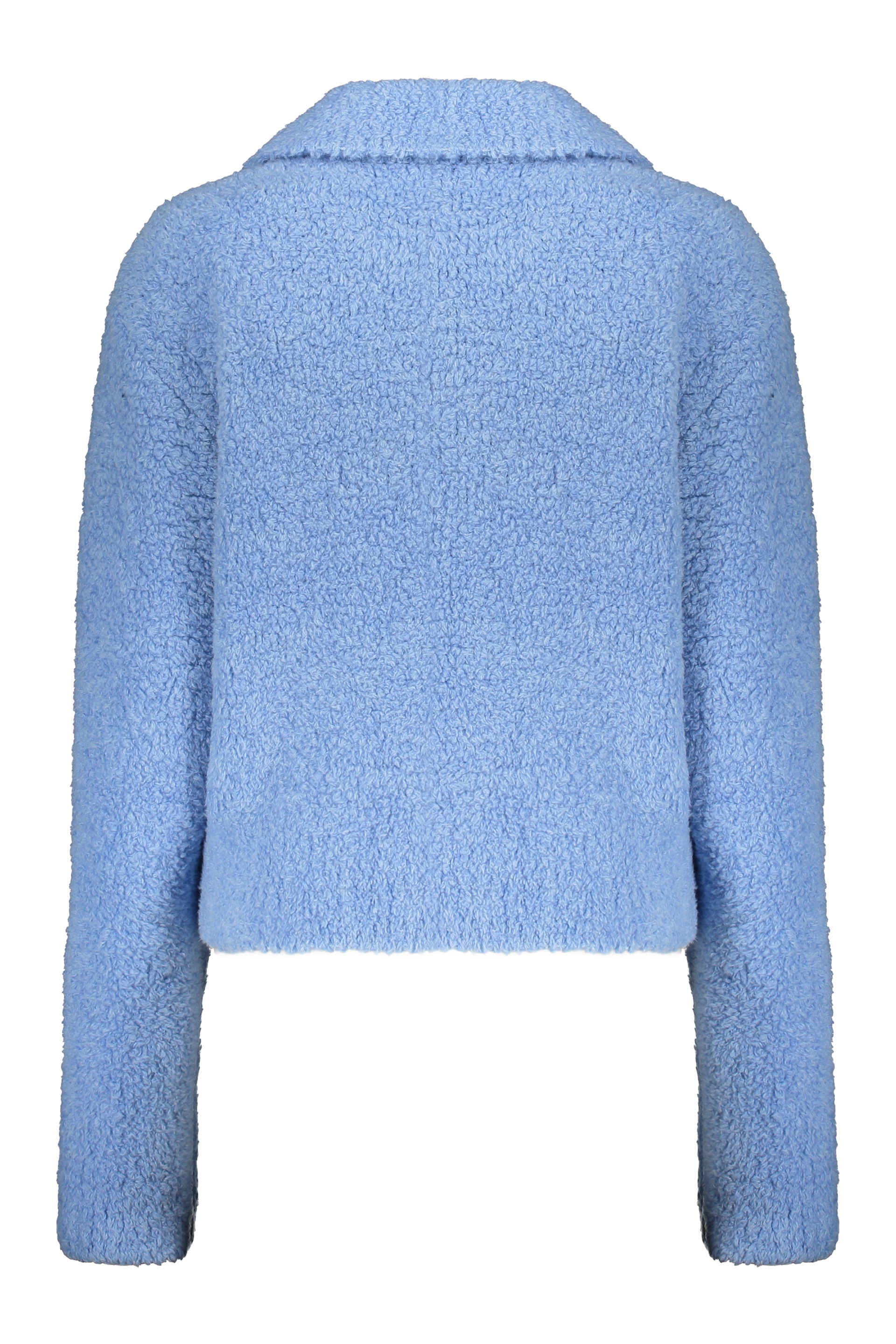 Low Classic Wool Zipped Jacket In Light Blue