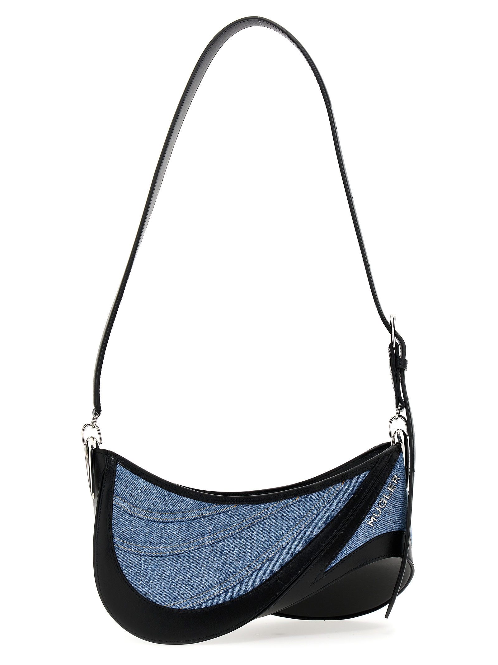 Medium Denim Spiral Curve 01 Shoulder Bag