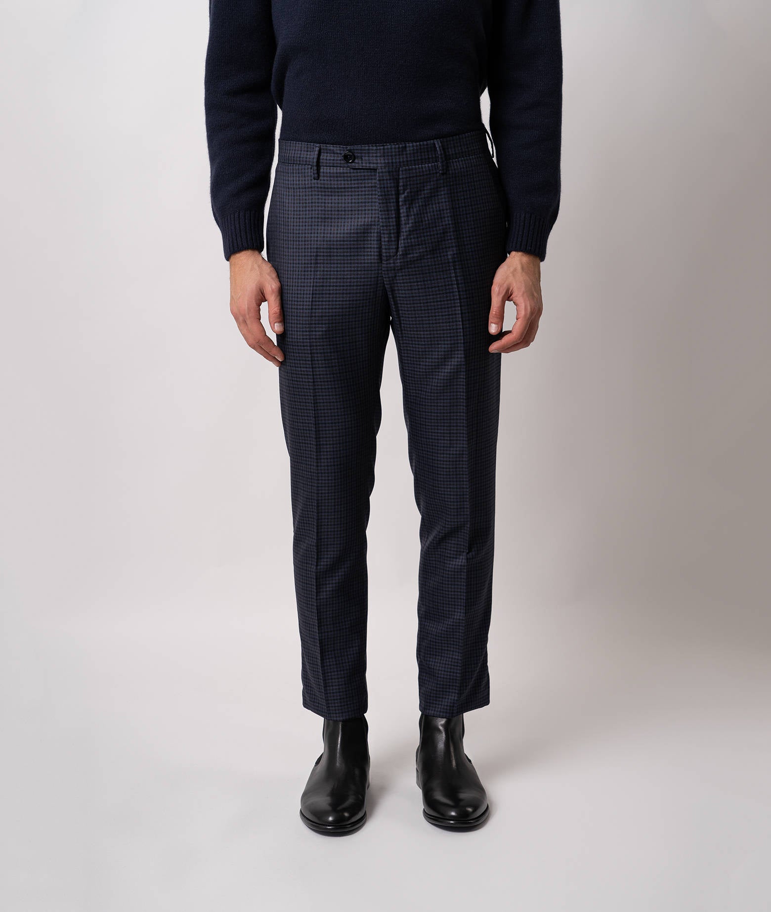 Larusmiani Velvet Trousers Howard Pants In Navy