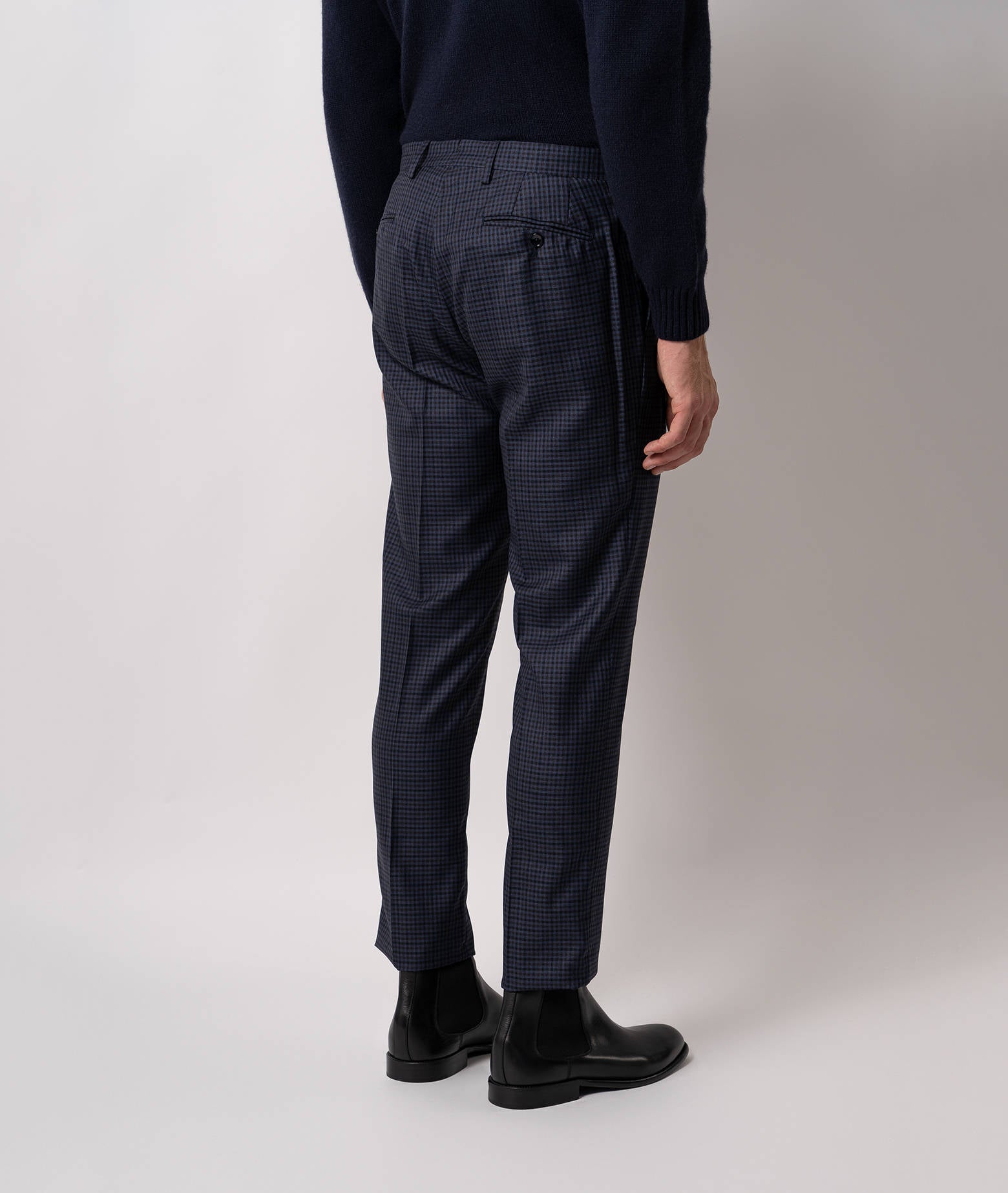 Larusmiani Velvet Trousers Howard Pants In Navy