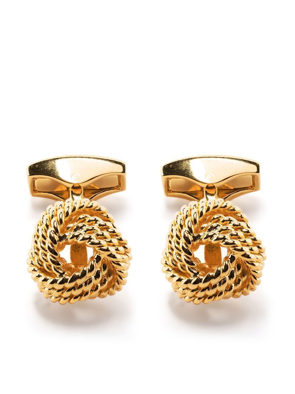 Cufflinks Node Brass Yellow Gold Rope