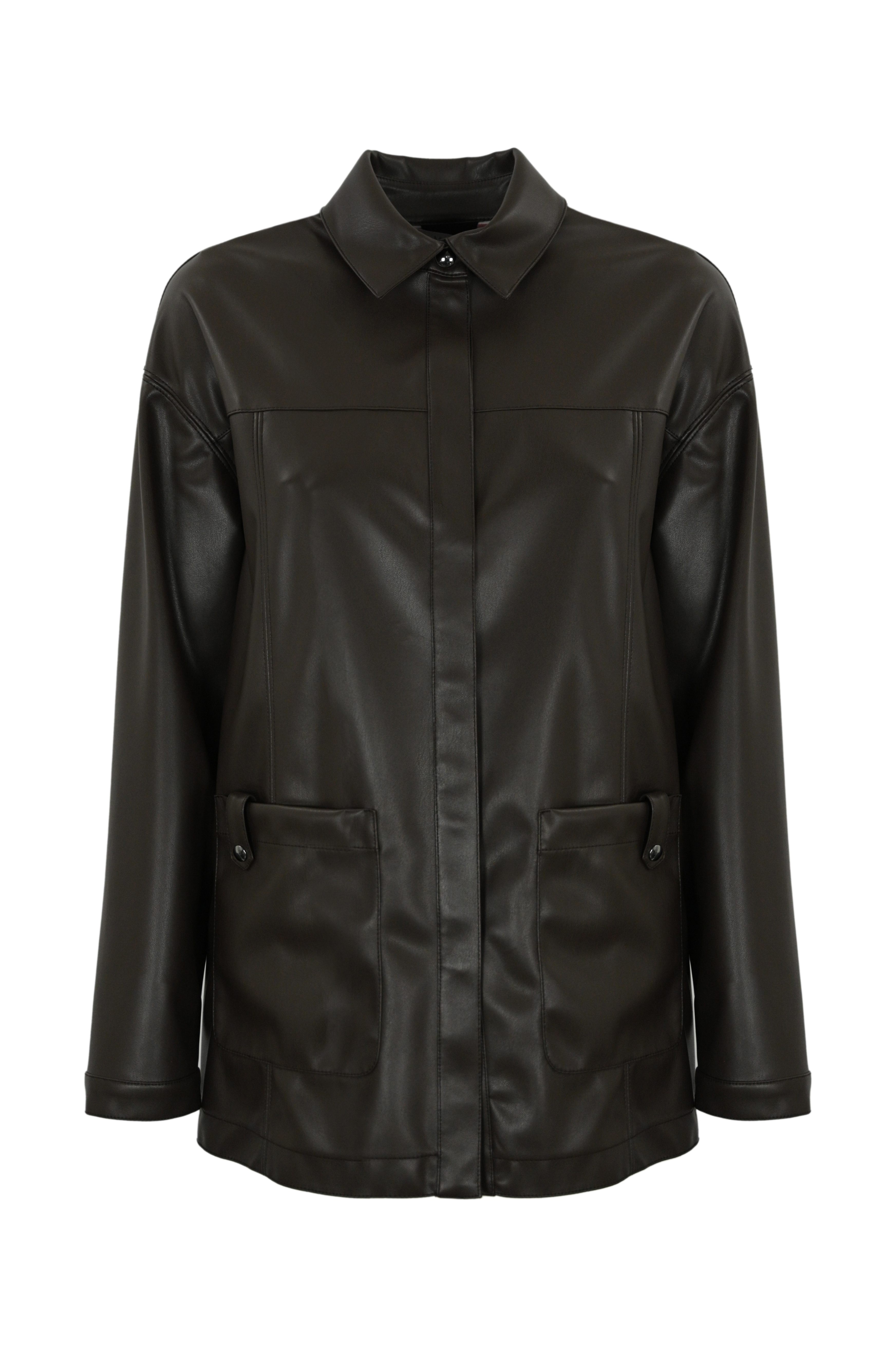 Quantum Shirt Jacket With Leather Effect