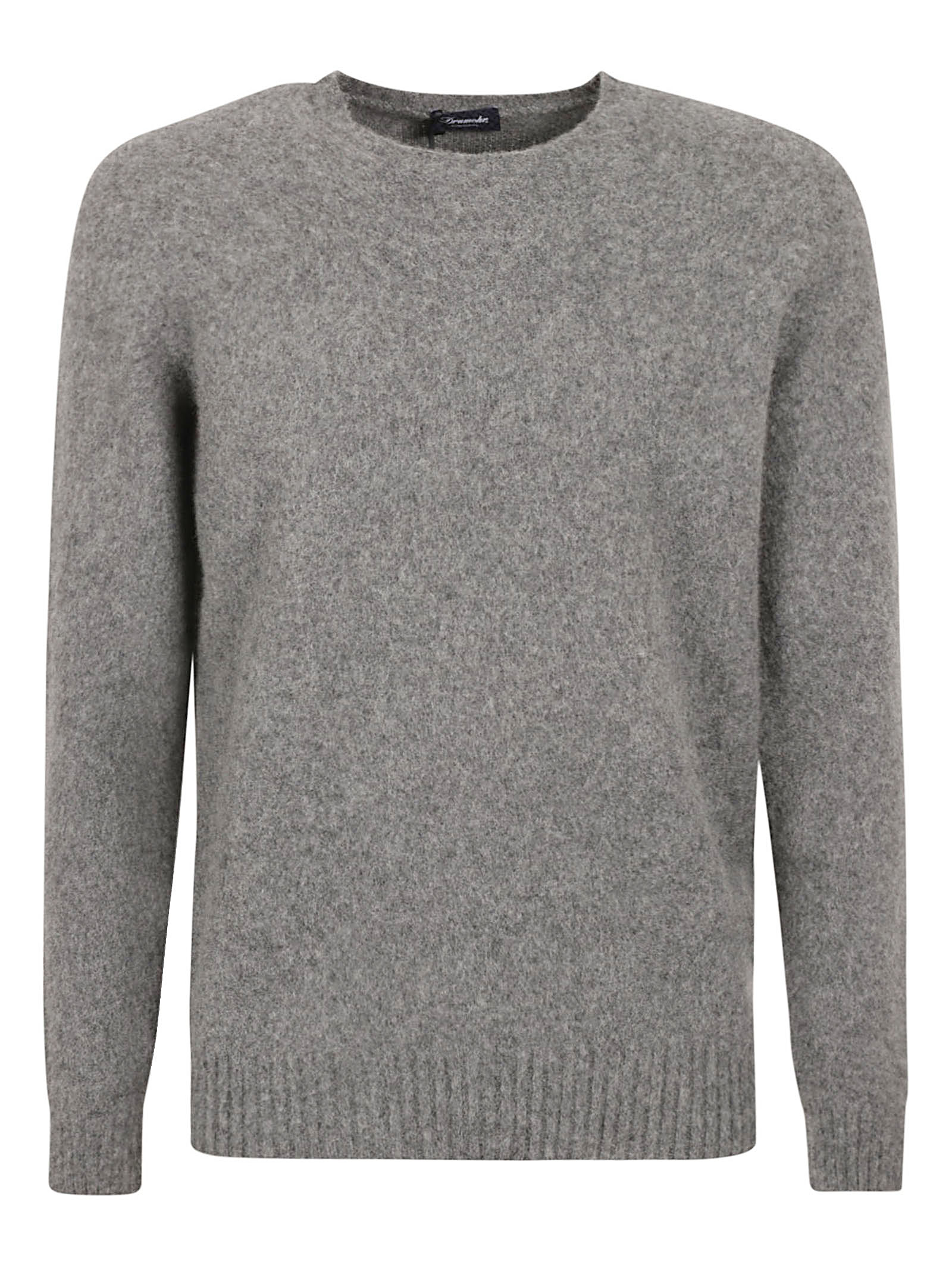 Rib Trim Plain Crewneck Sweater