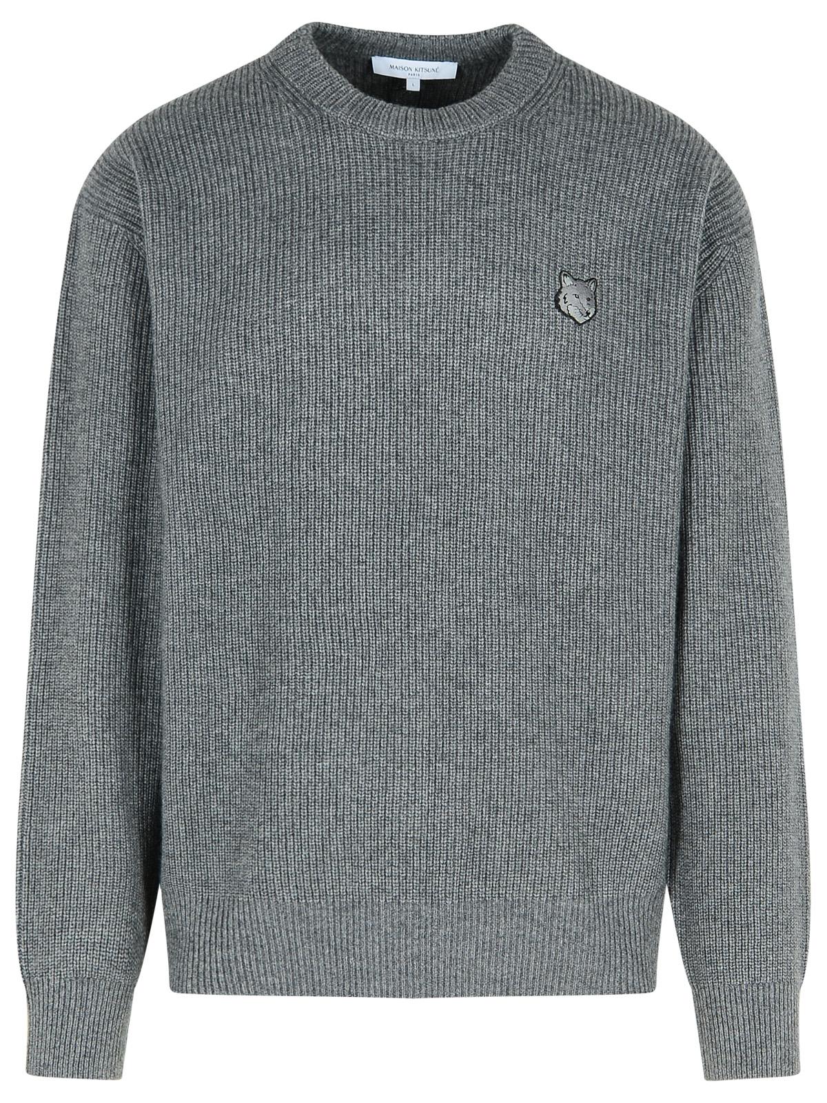 Maison Kitsuné Grey Wool Sweater