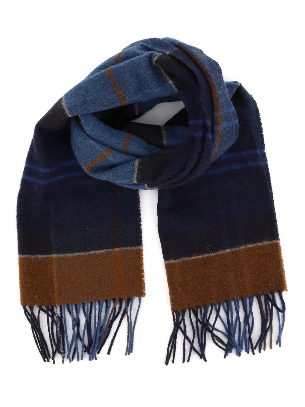 Tartan Pattern Fringed Scarf