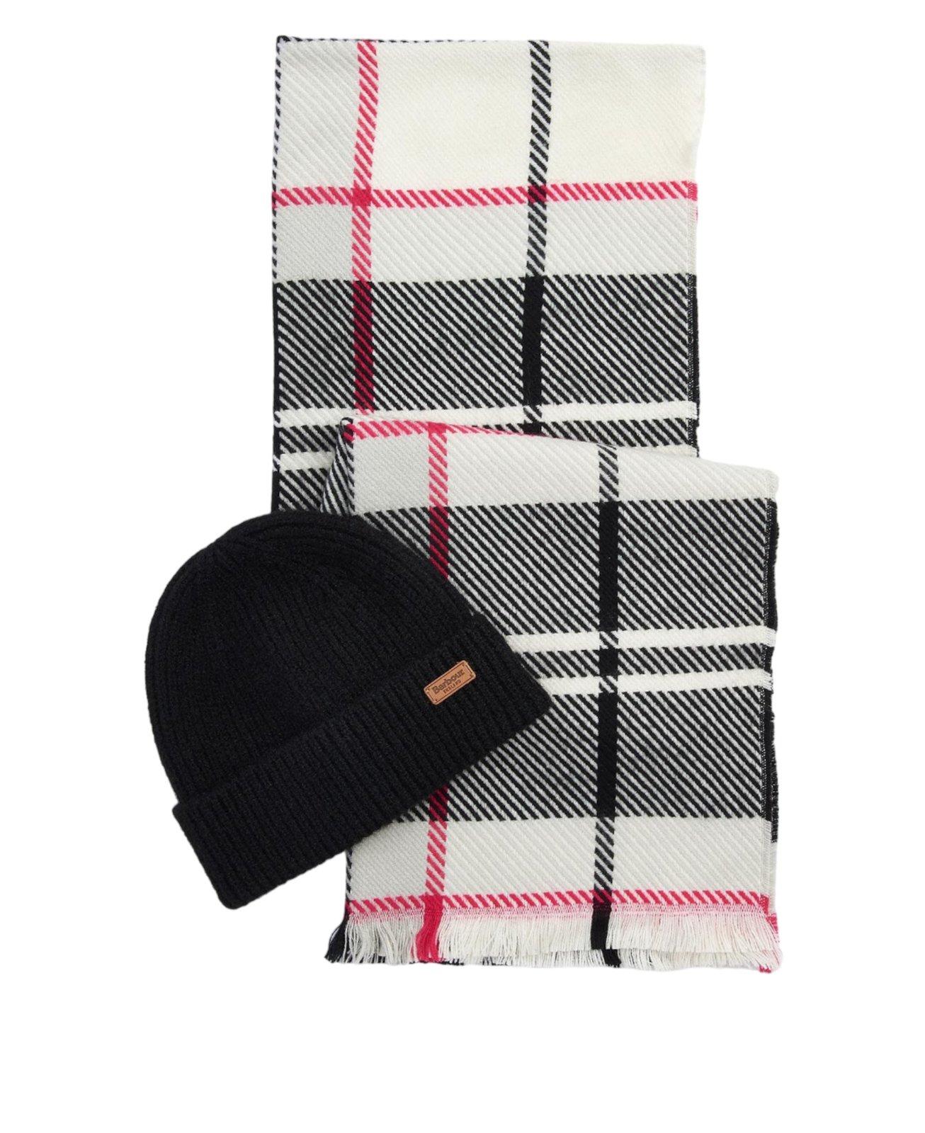 Pendle Logo Patch Ribbed Beanie Scarf Set