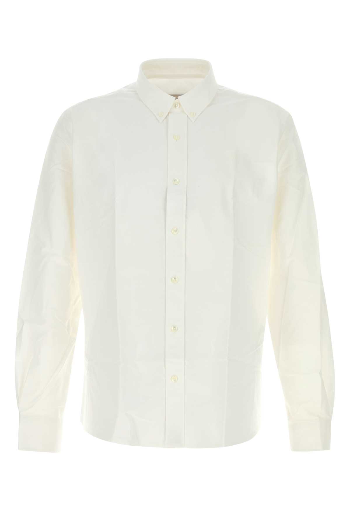 Shop Ami Alexandre Mattiussi White Oxford Shirt In Naturalwhite