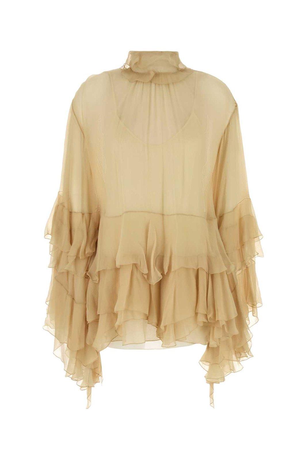 Chloé High Neck Long Sleeved Mini Dress