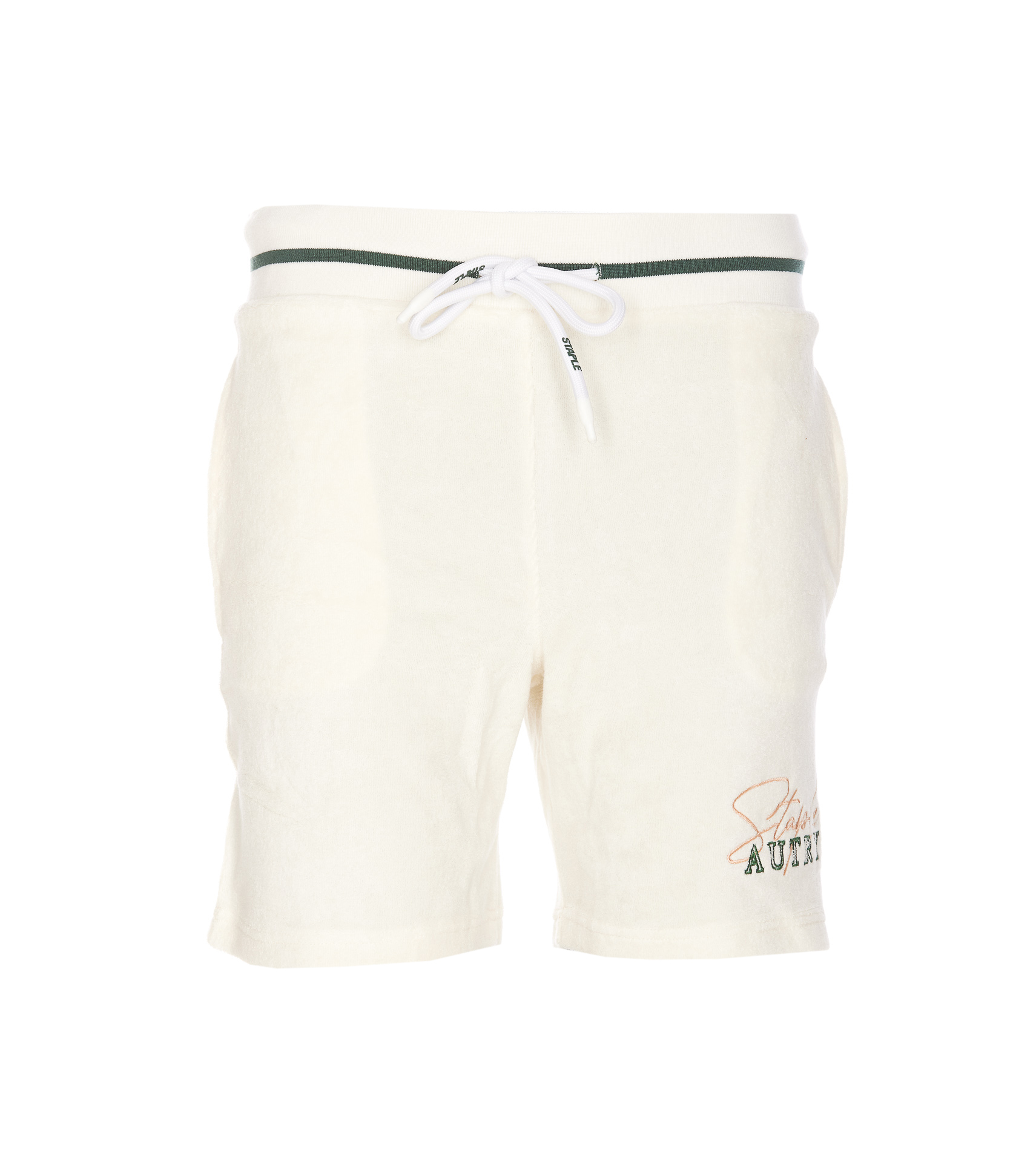 White Bermuda Shorts With Drawstring And Staple X Logo Detail In Jersey Man