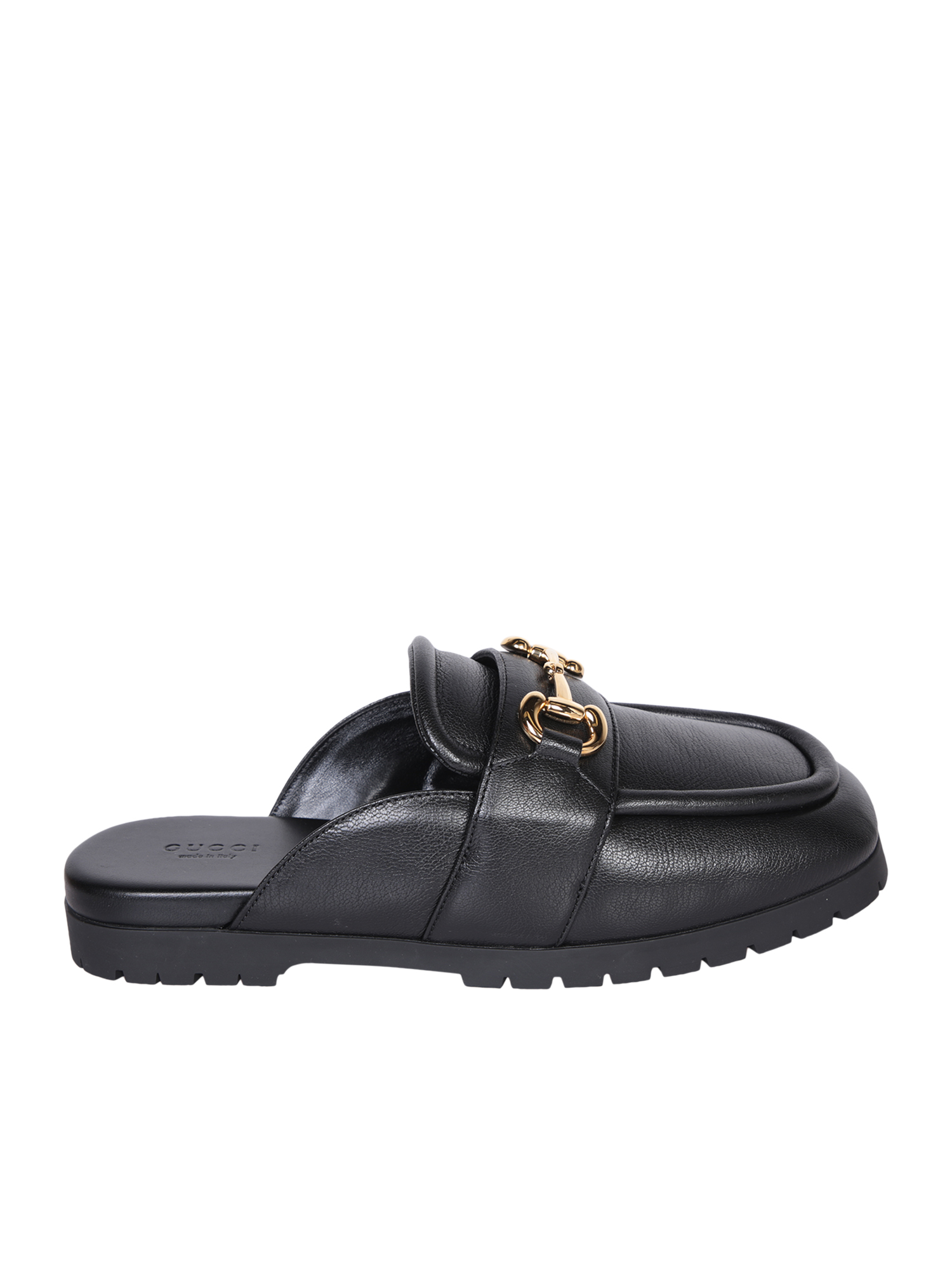 Black Leather Slippers