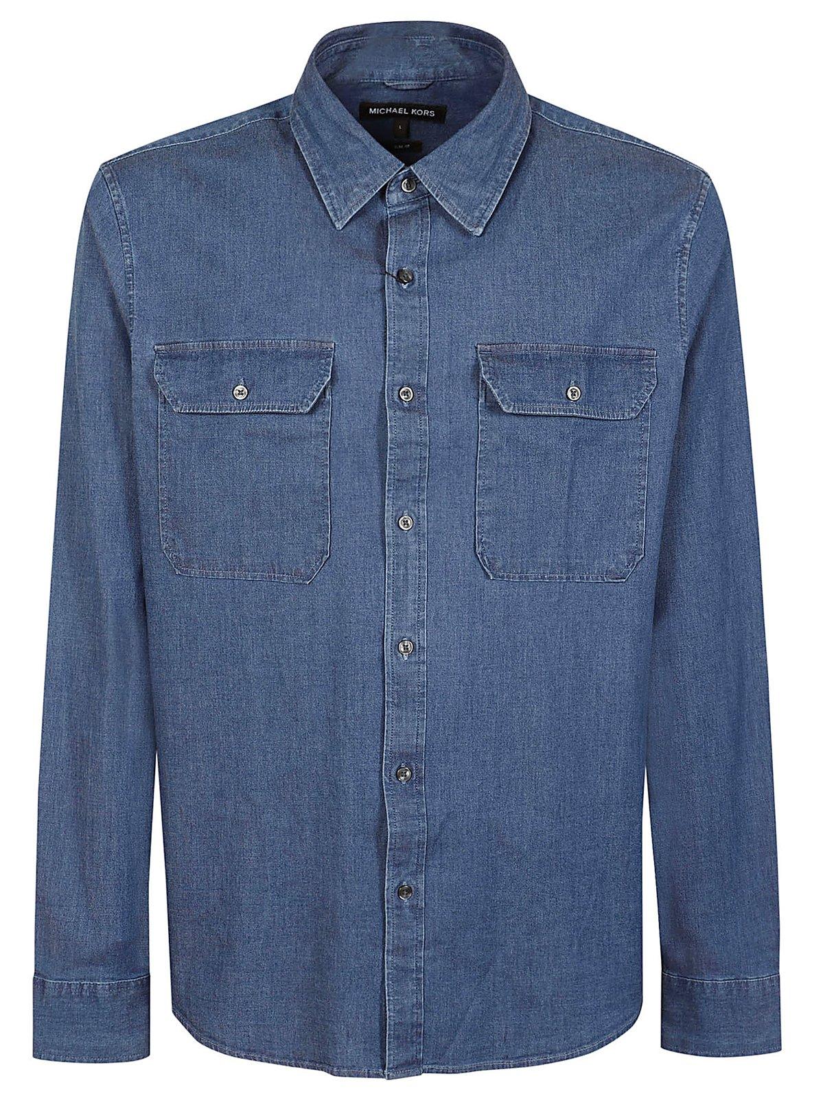 Buttoned Long-sleeved Denim Shirt