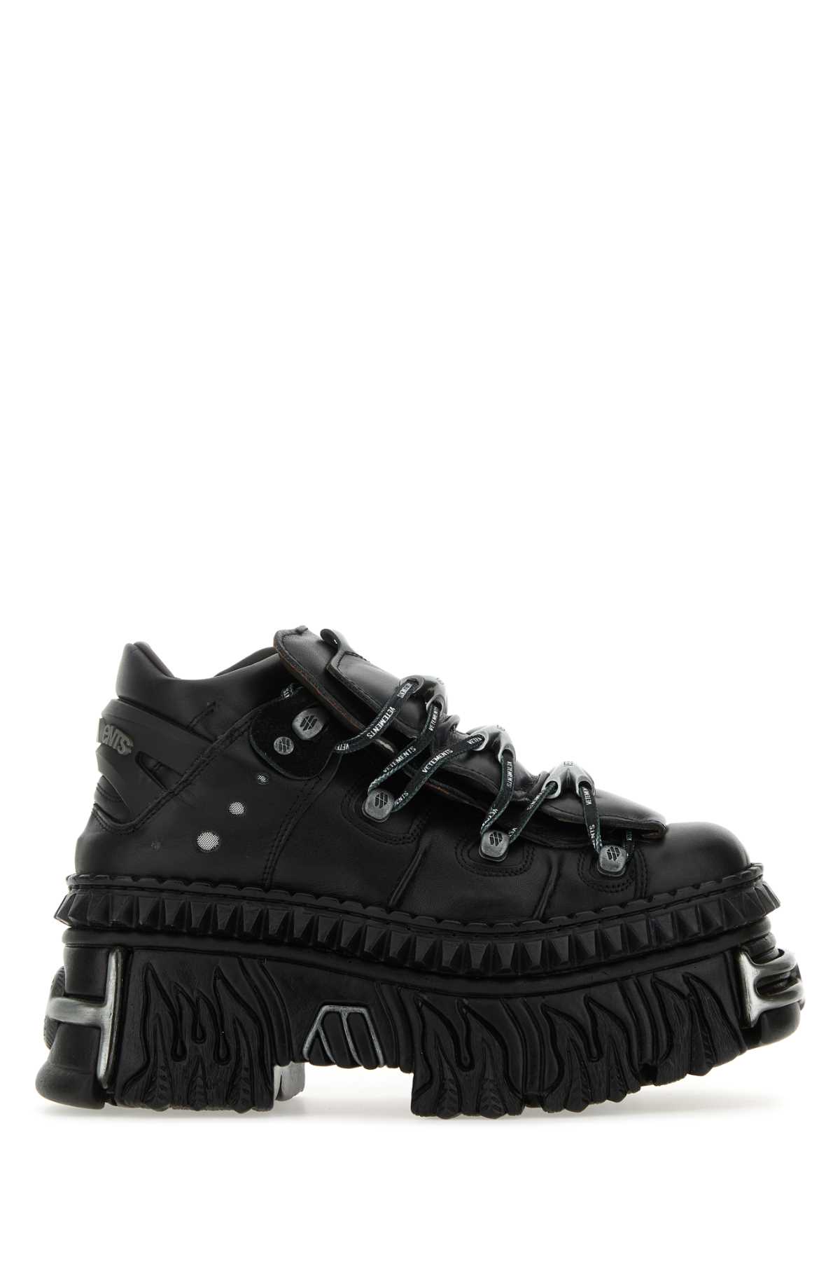 Black Leather New Rock Sneakers