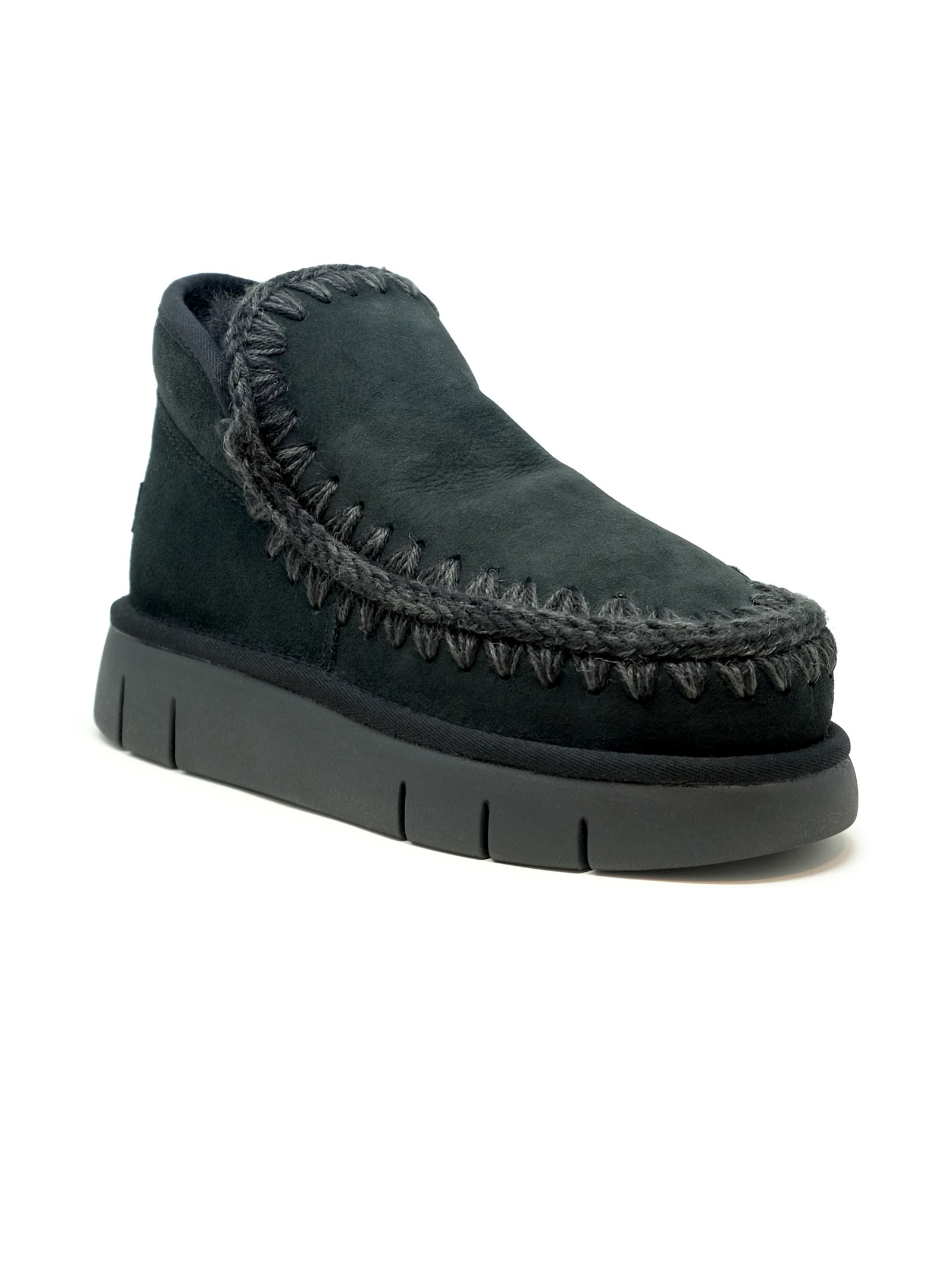 Mou Eskimo Black Slip-on Boots With Rear Logo In Suede Woman In Black