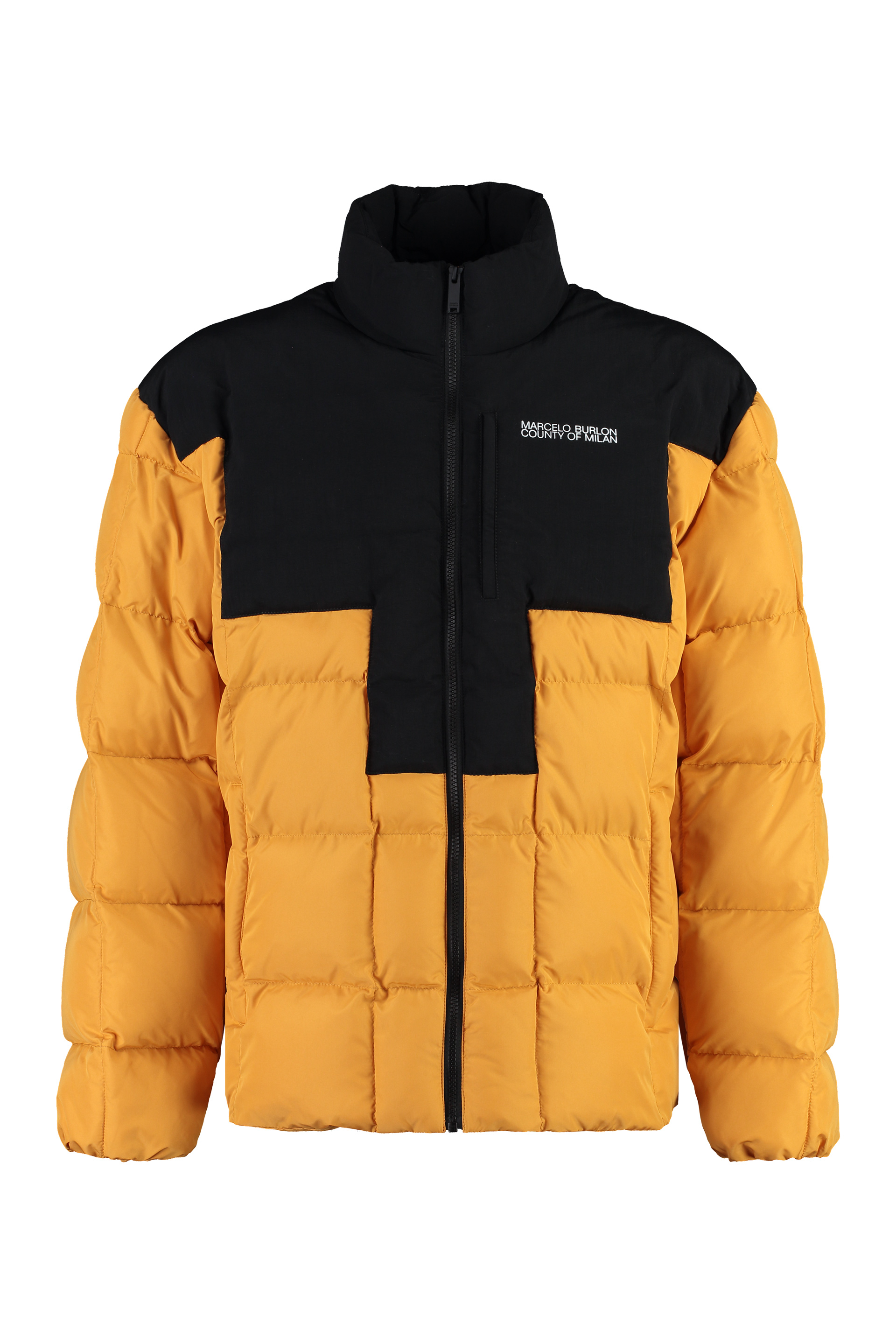 Logo Cross Block Puffer Jacket