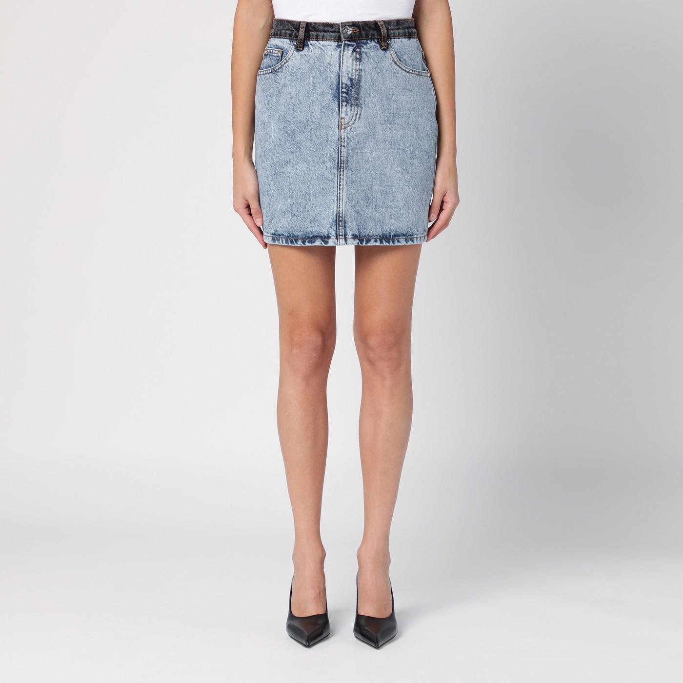 Patchwork Mini Skirt In Organic Denim