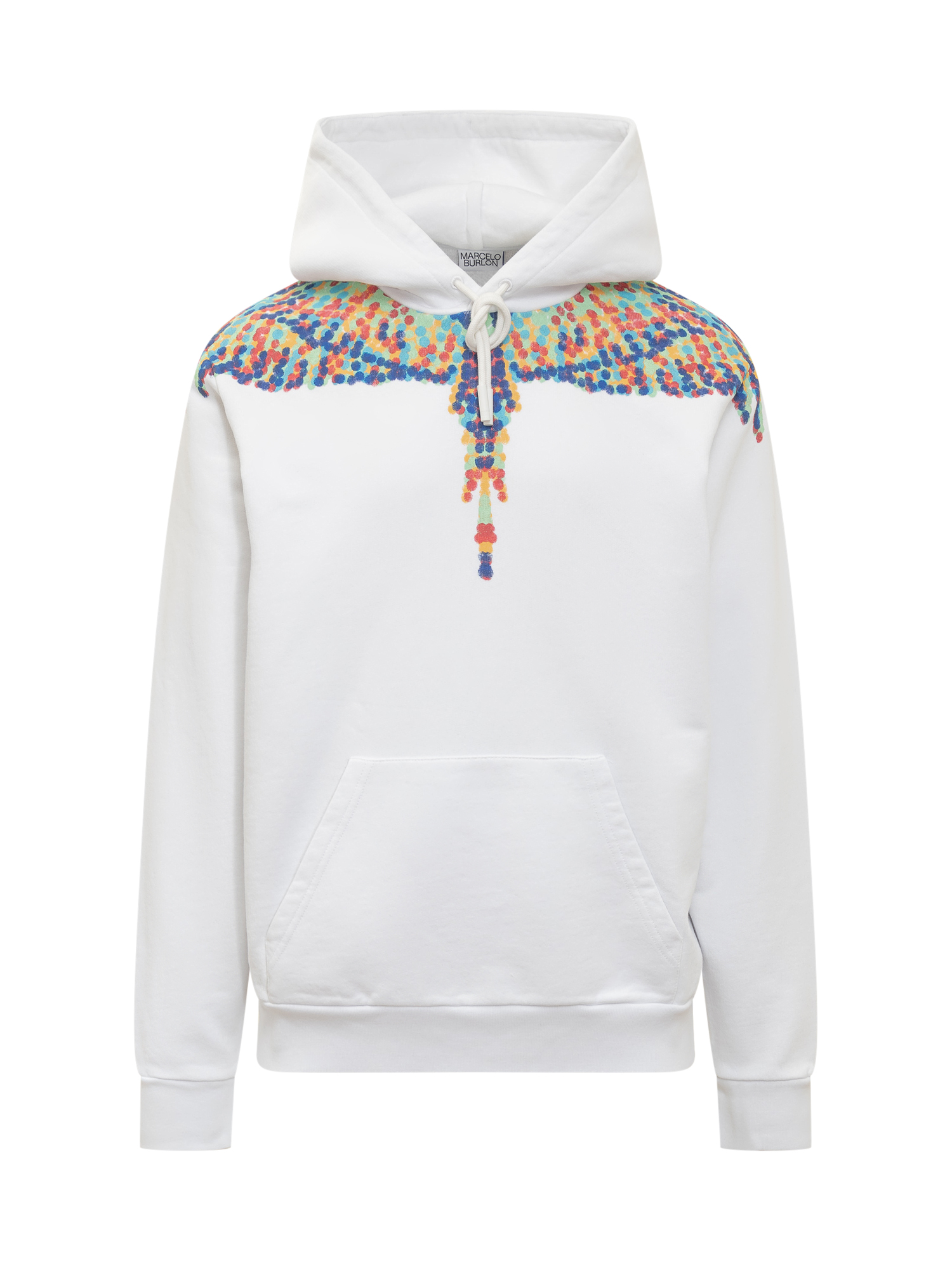 Hoodie With Multicolor Pointillism Wings