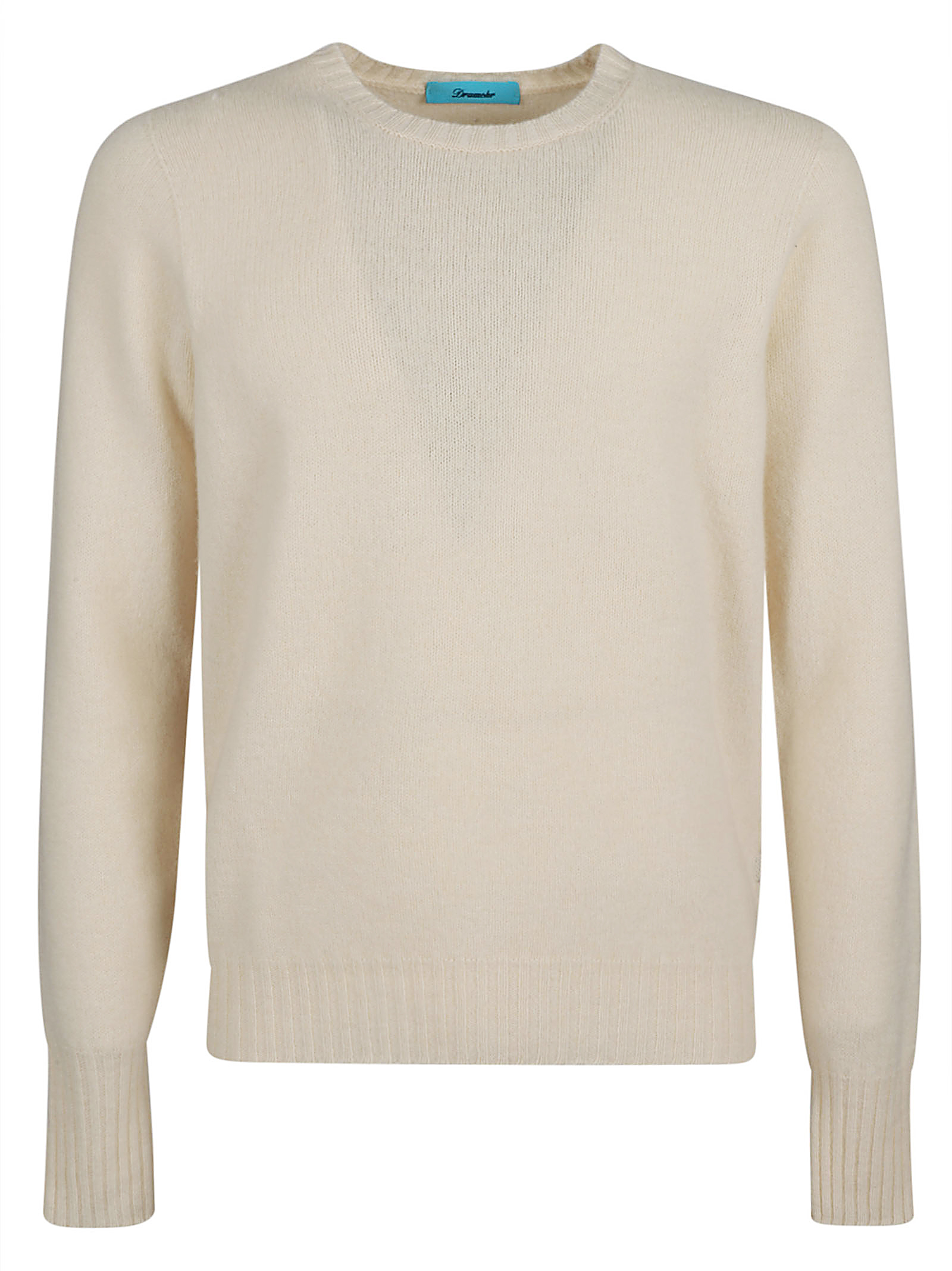 Rib Trim Plain Knit Sweater Drumohr