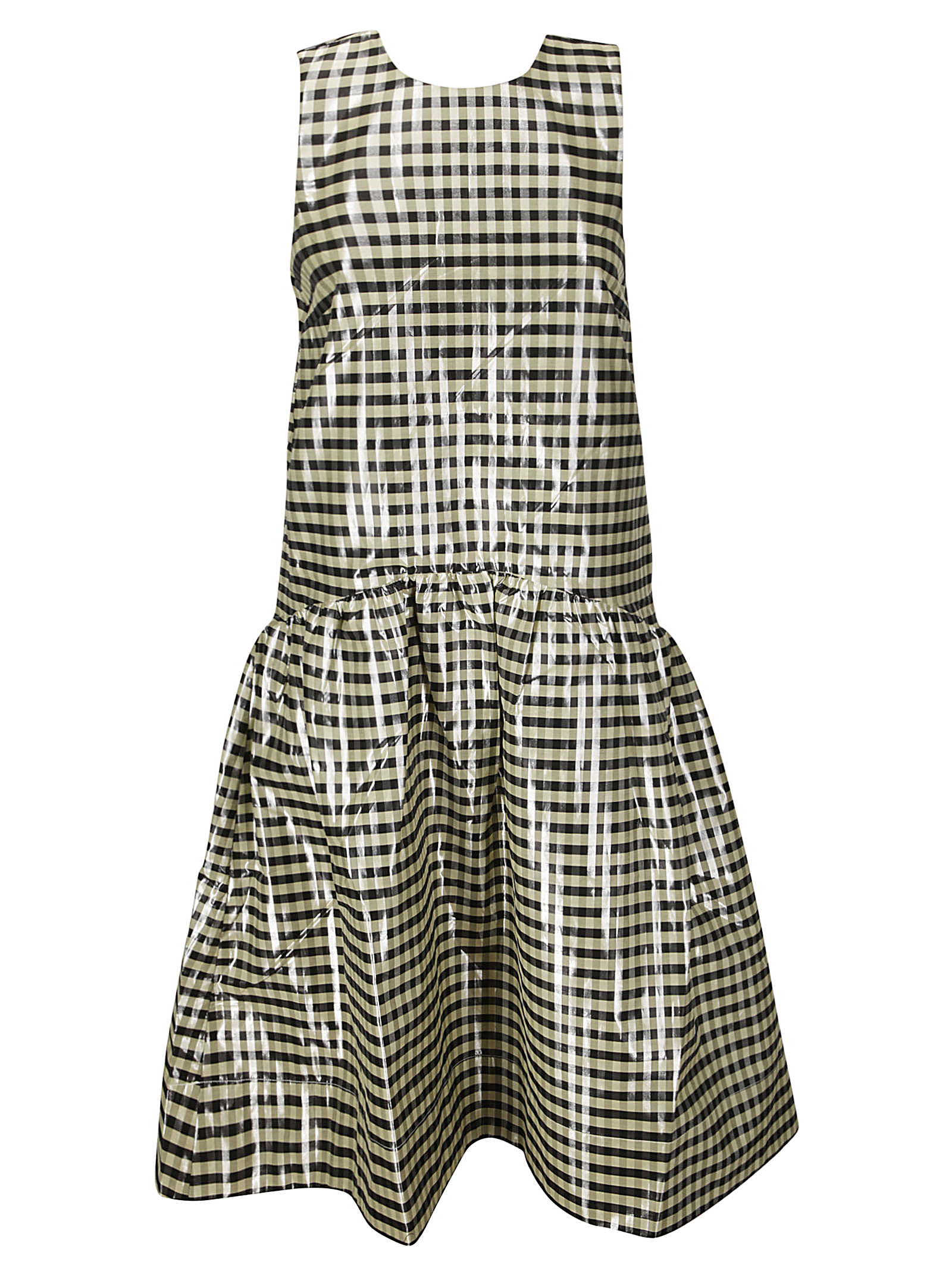 Shiny Check Jacquard Midi Dress