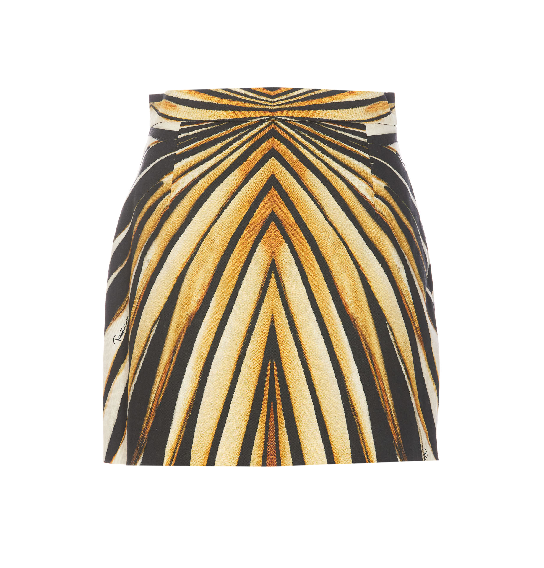 Ray Of Gold Print Silk Mini Skirt