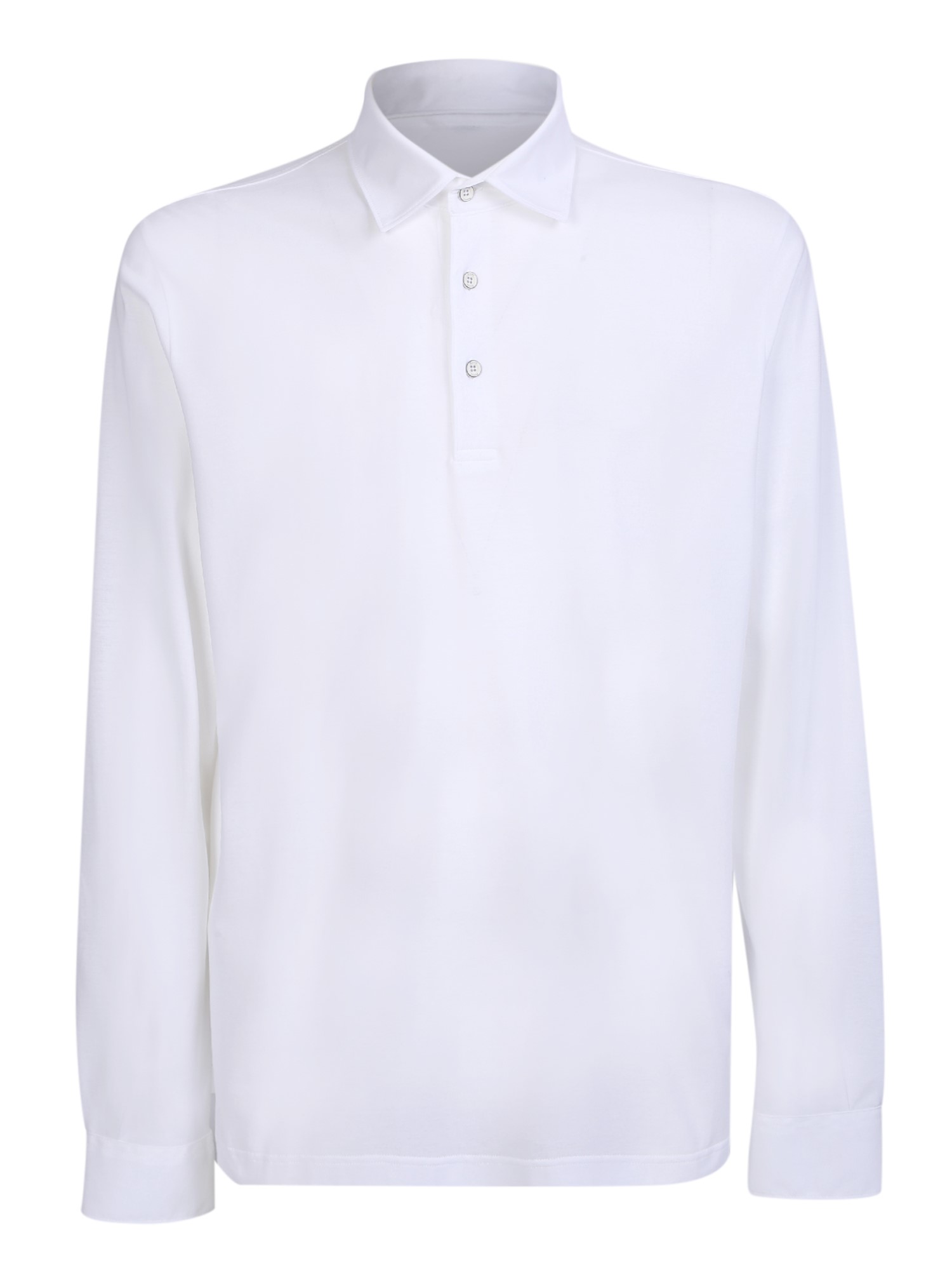 Cotton Polo In White