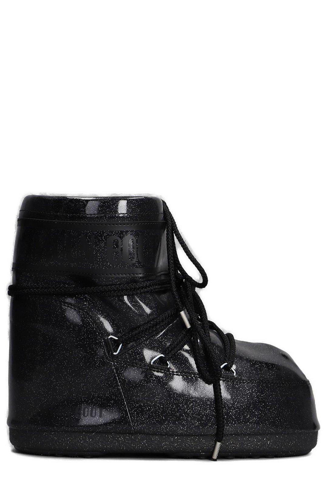 MOON BOOT ICON LOW GLITTER LACE-UP BOOTS