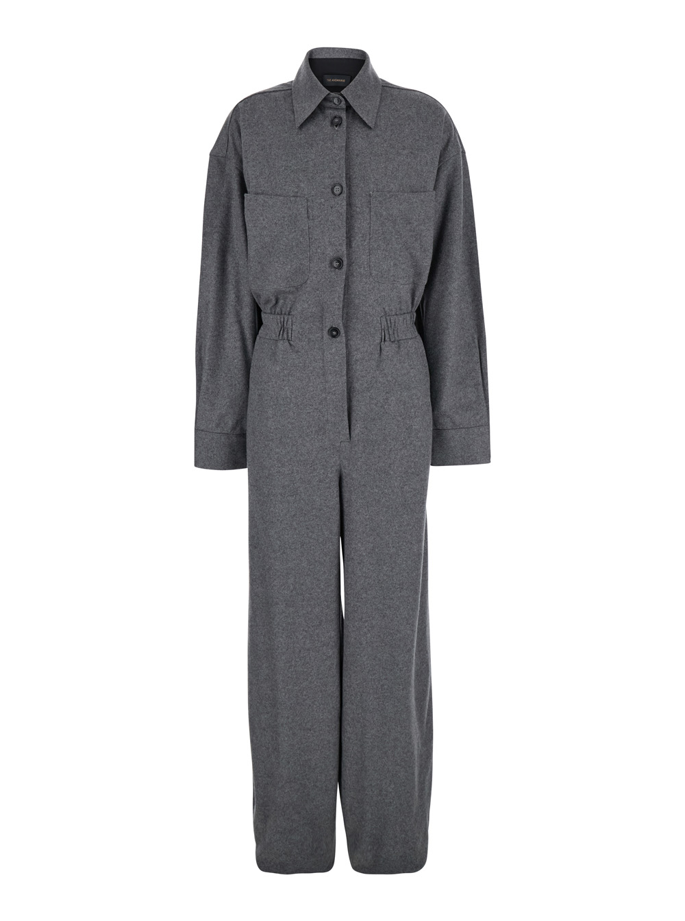 tania Grey Jumpsuit With Pleated Details In Wool Woman