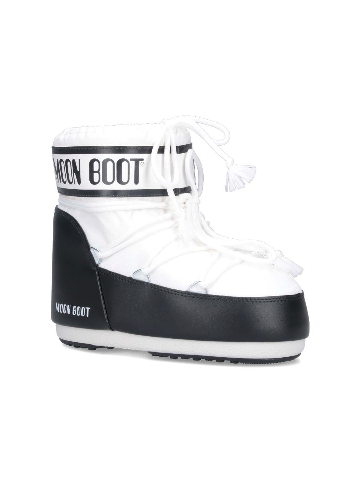 Moon Boot Classic Low 2 Shell And Faux Leather Snow Boots In Bianco