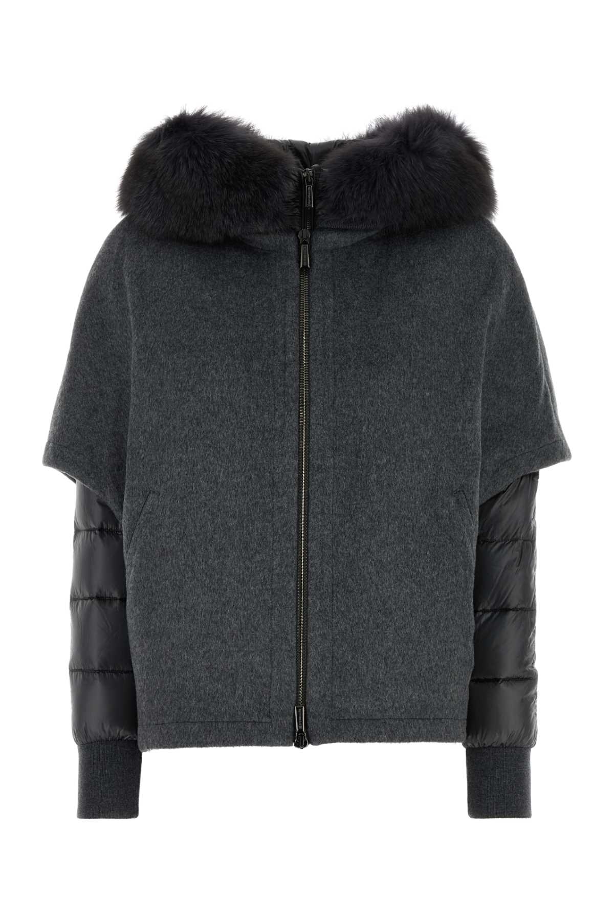 Dark Grey Polyester Pegaso Down Jacket