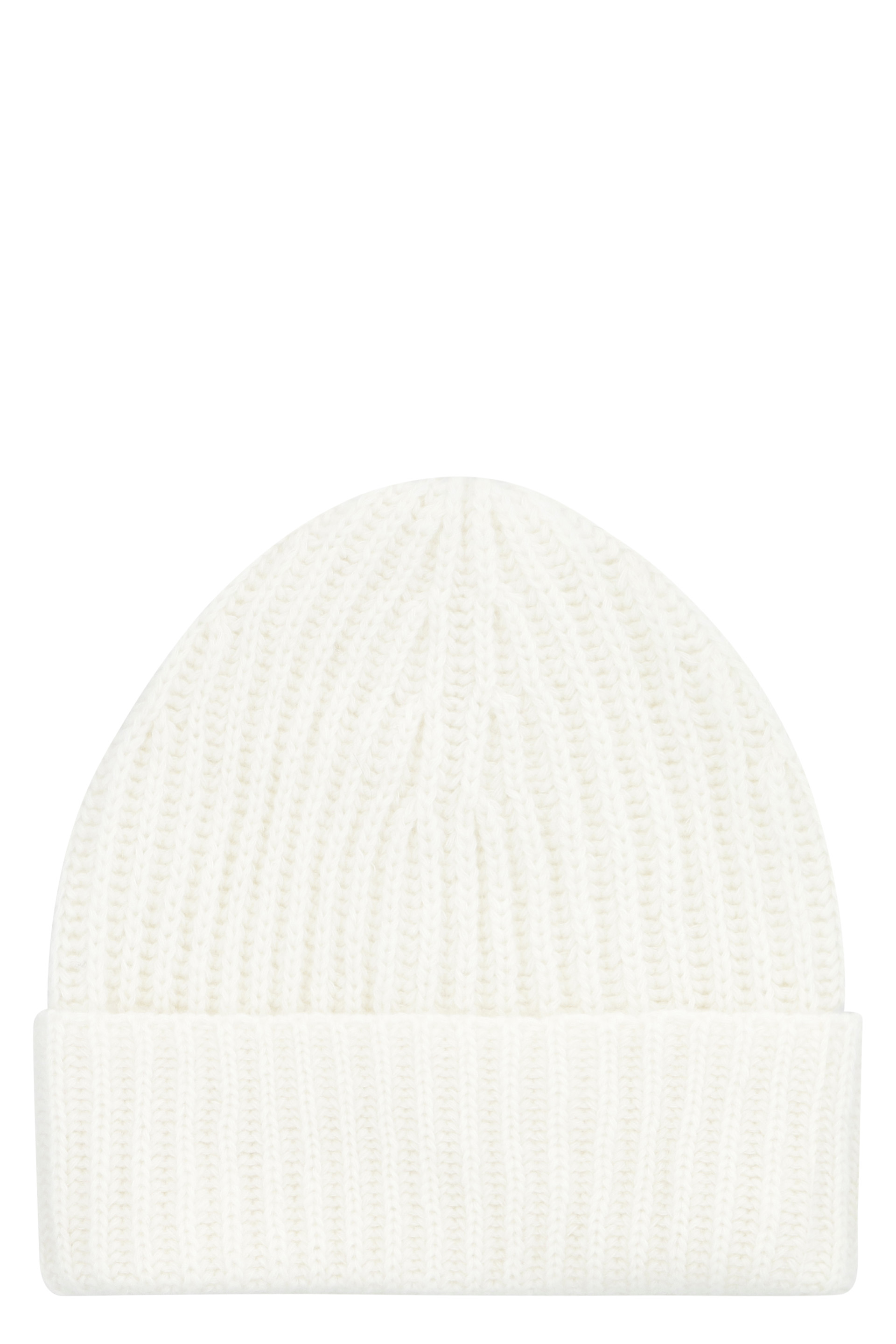 Malo Ribbed Knit Beanie In White