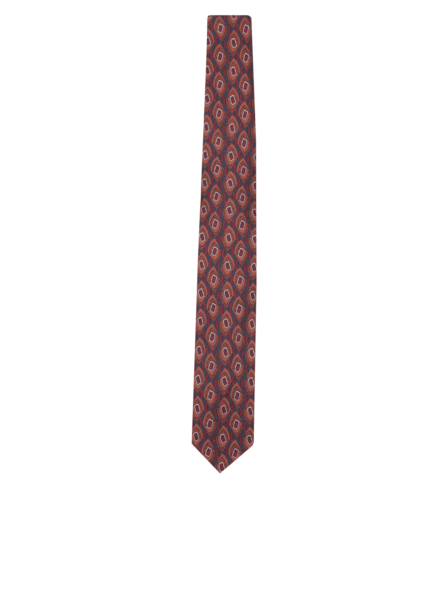 7cm Geometric Fabric Tie In Beige