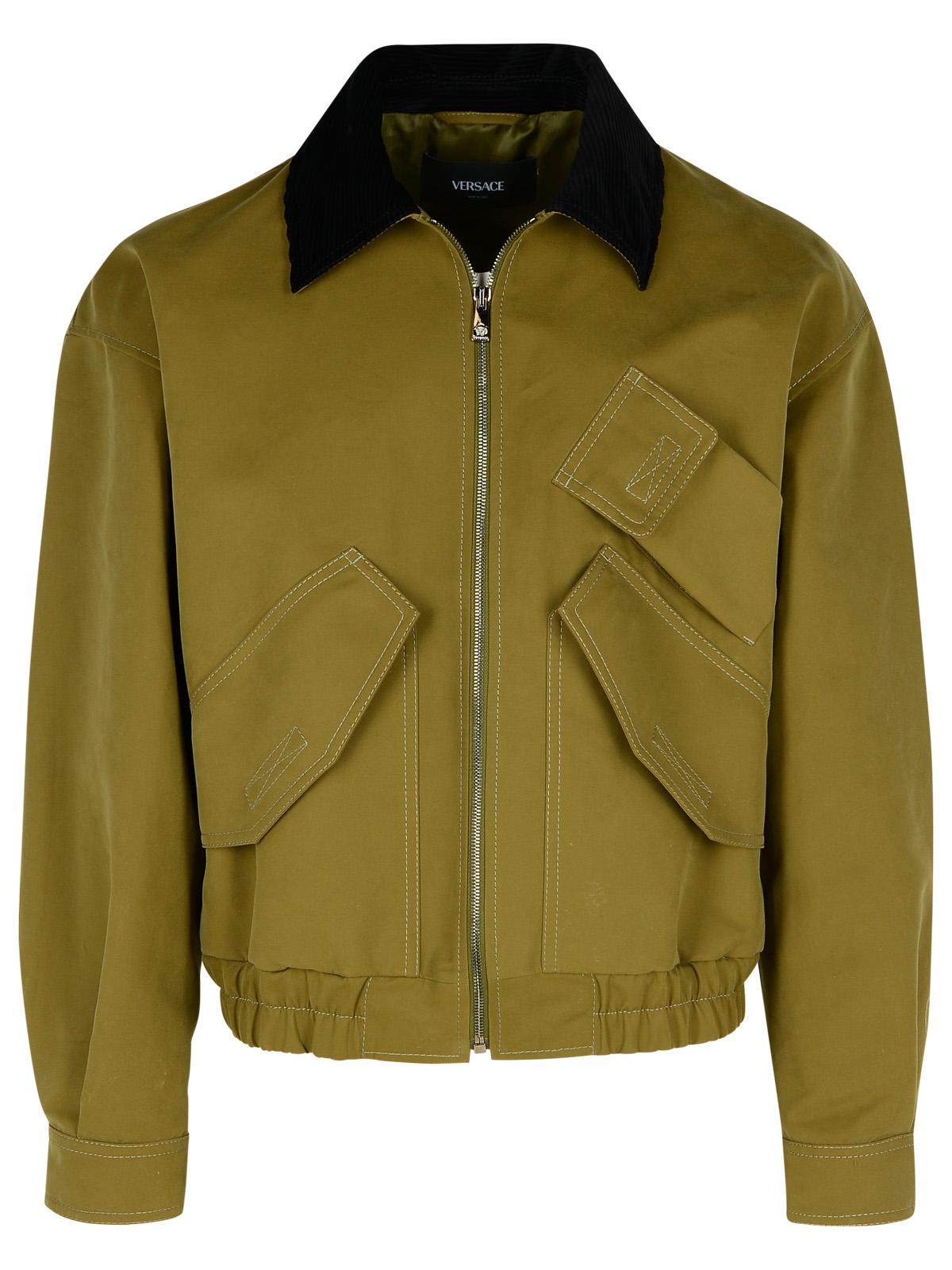 Bomber Jacket In Green Cotton