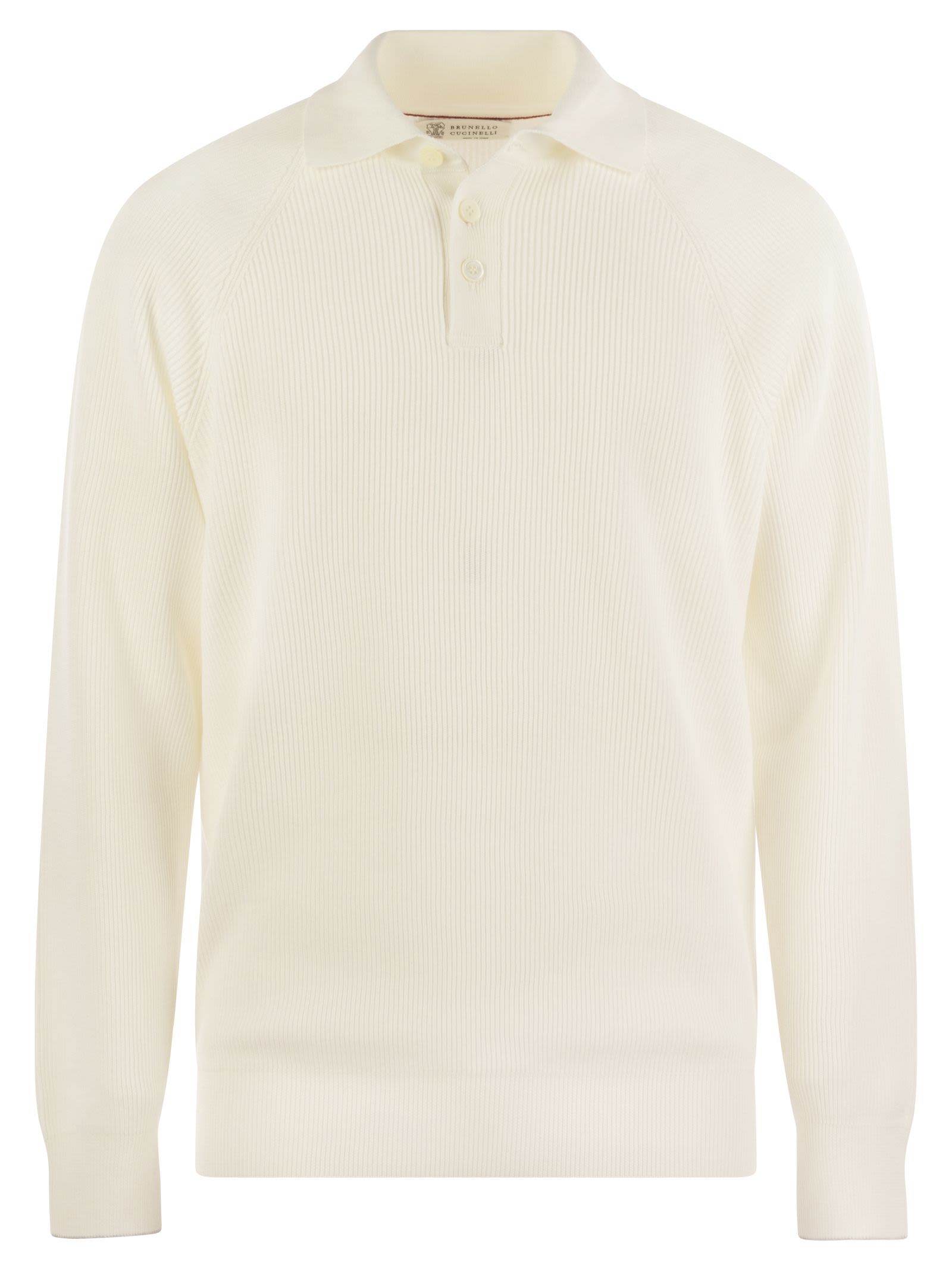 White Cotton Polo Knitwear