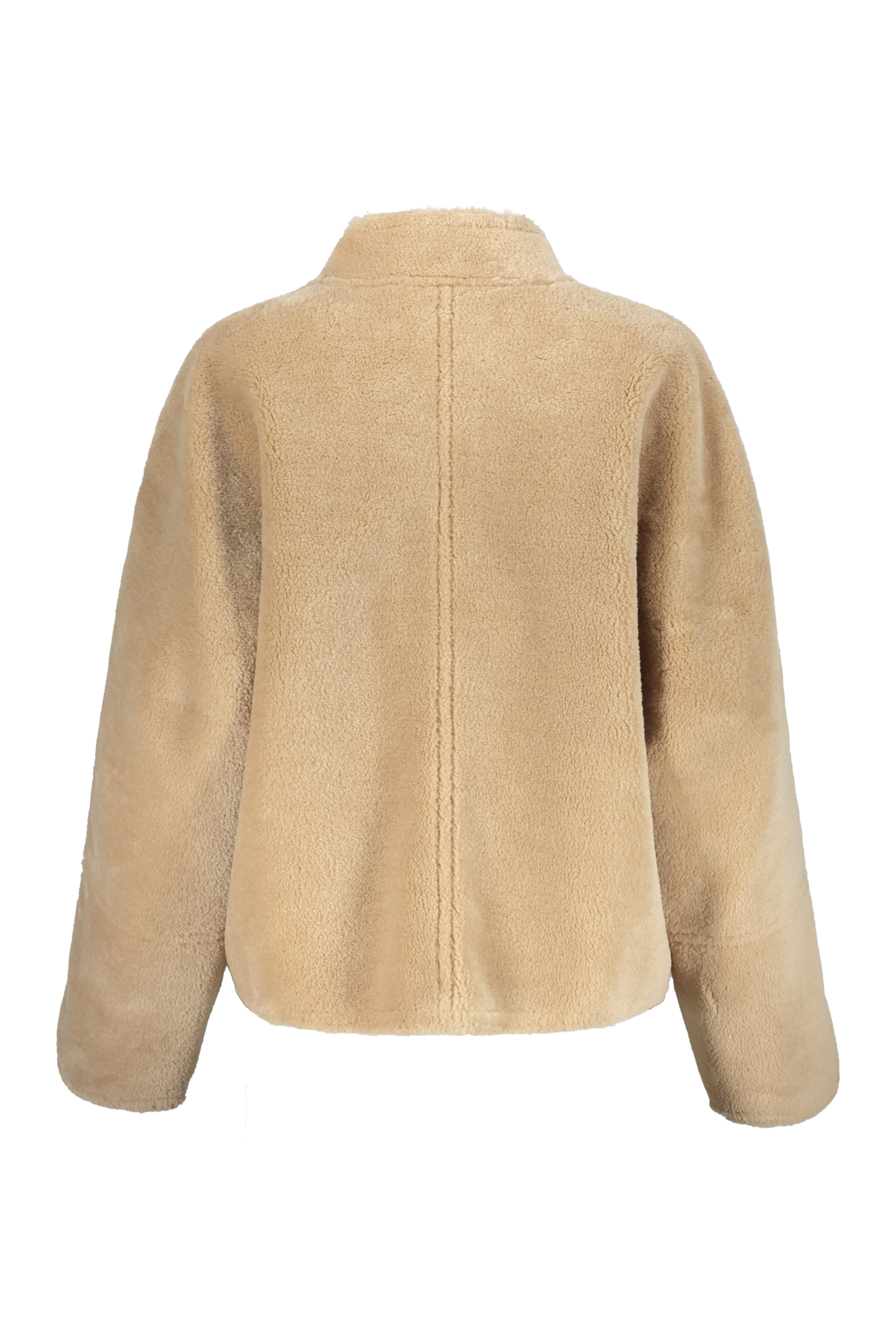 Low Classic Short Shearling Reversible Coat In Beige