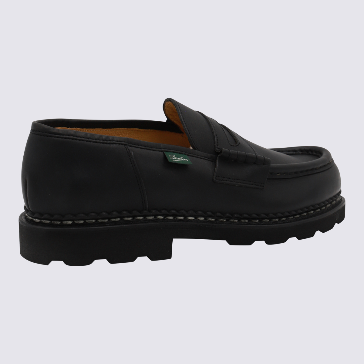 Black Leather Reims Loafers