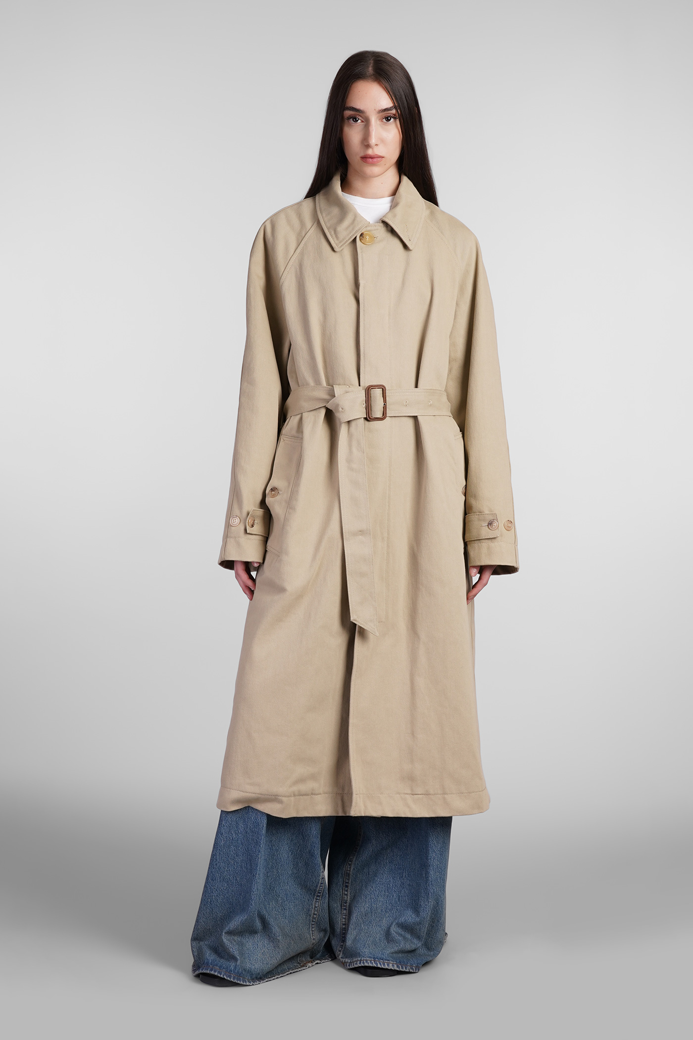 Thatcher Bull Ley Trench In Beige Cotton