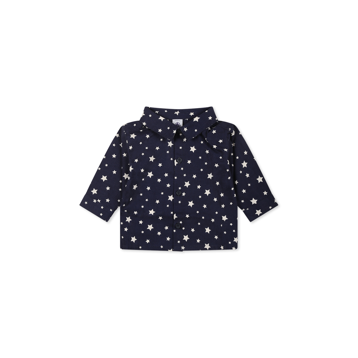 Petit Bateau Blue Shirt For Gìbaby Girl With Stars In Blue
