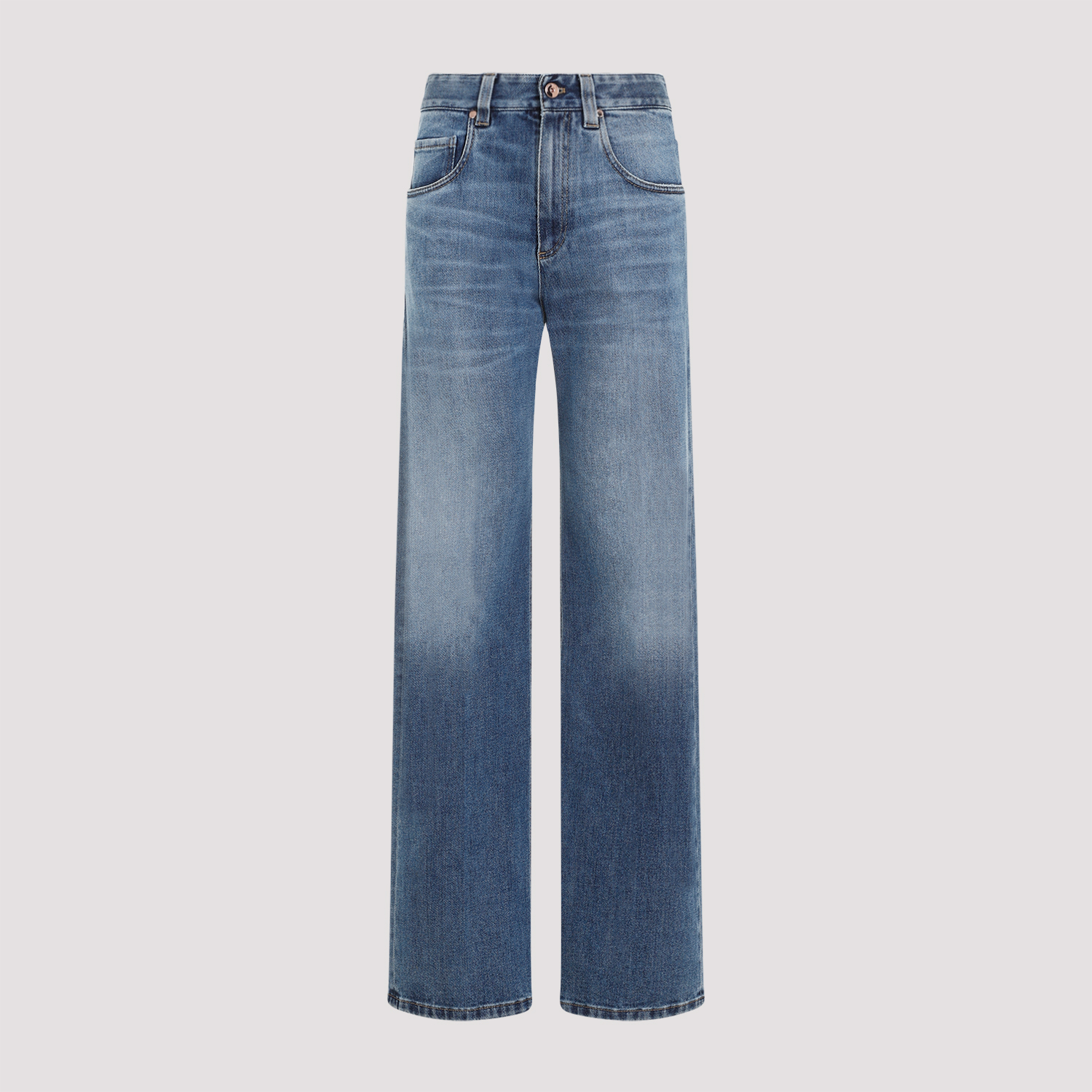 Straight Leg Cotton Jeans