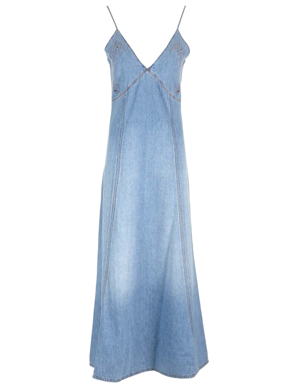 Chloé Long Flared Denim Dress