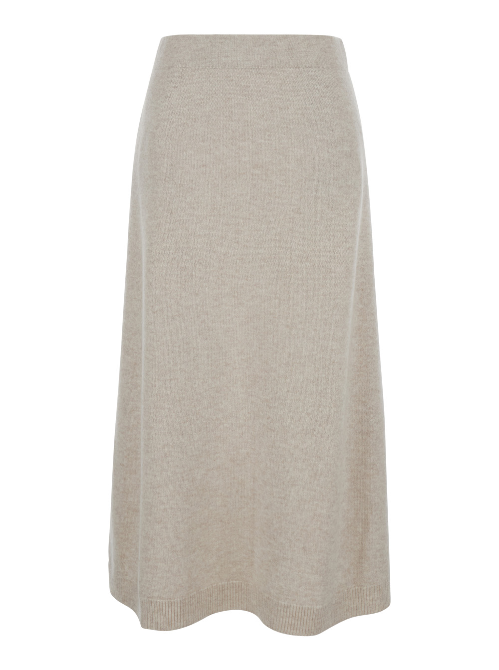 Midi Beige A-line Skirt In Cashmere Woman