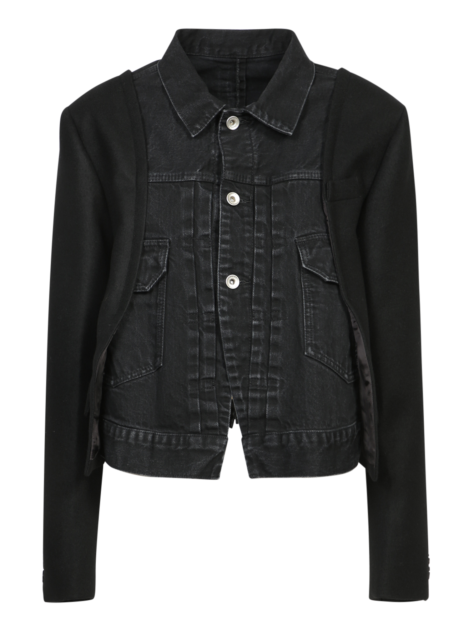 Black Wool Denim Jacket