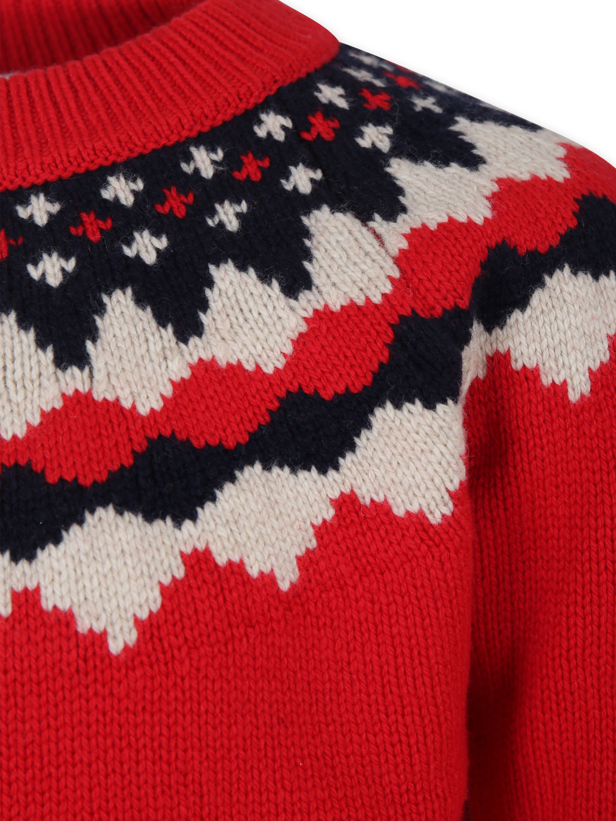 Petit Bateau Jacquard Sweater In Red