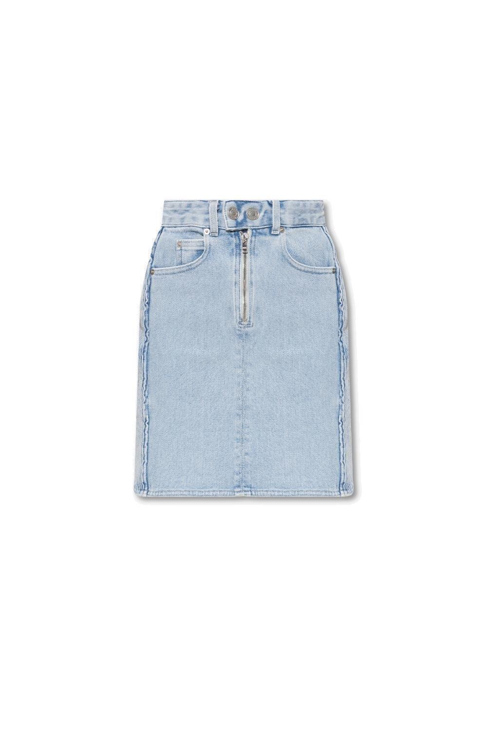 Logo-patch High-waist Denim Skirt