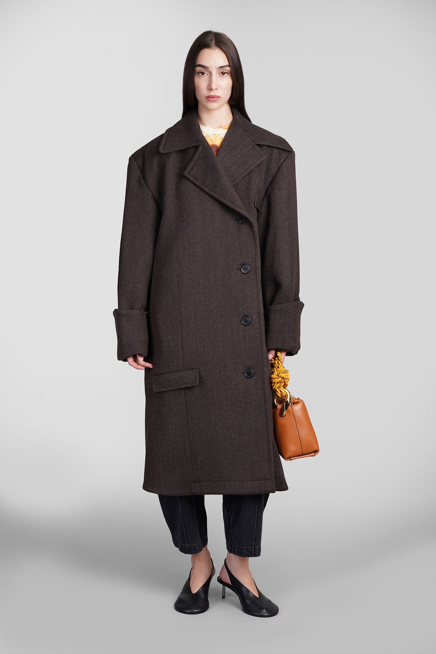 J.W. Anderson J. W. Anderson Coat In Brown Wool