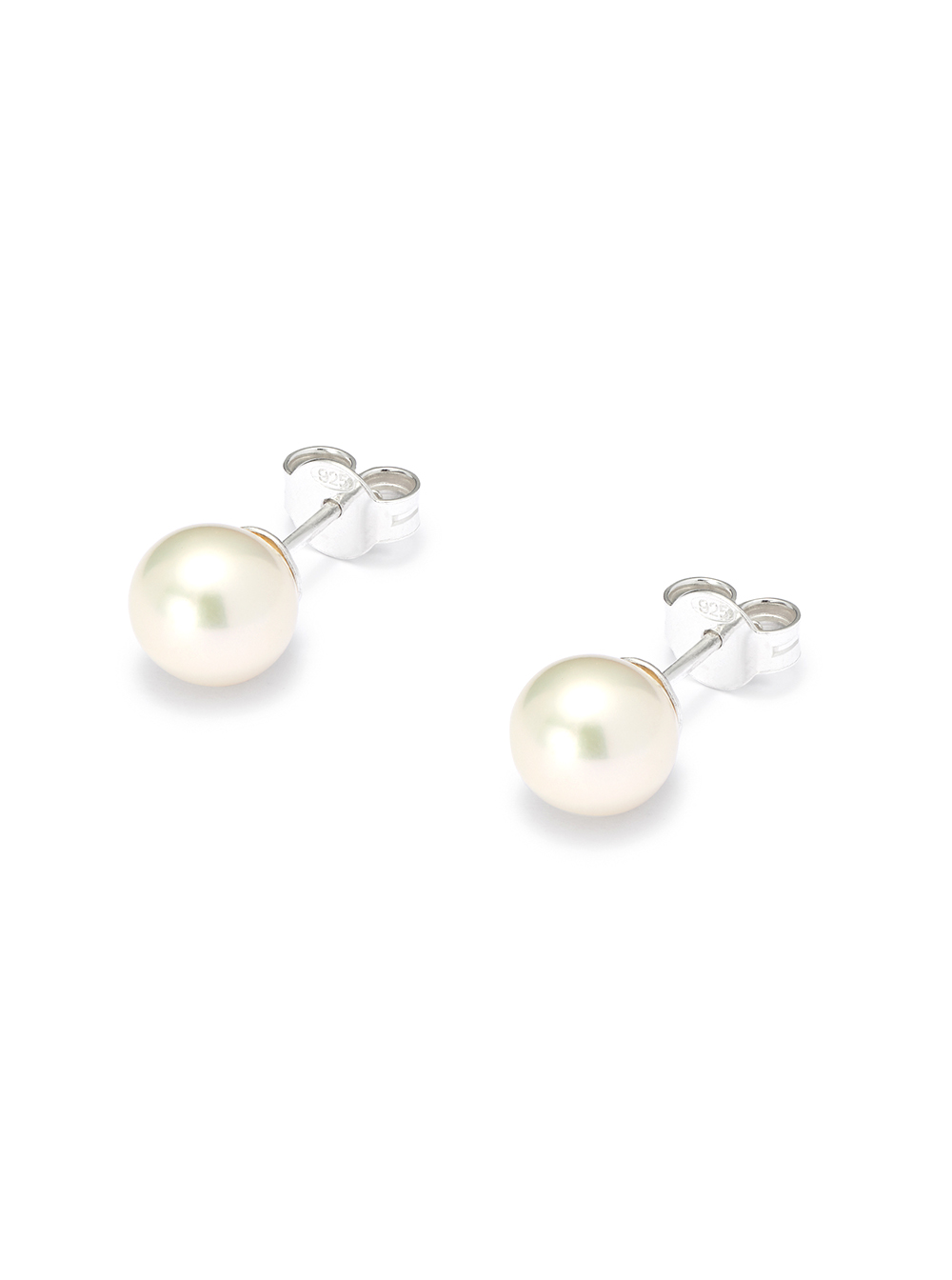 Freshwater Pearl Stud Earrings In Sterling Silver Woman