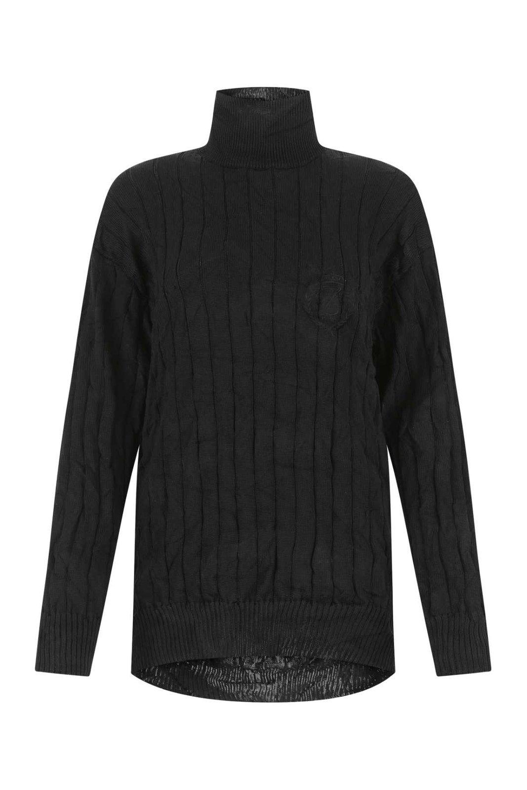 Creased Turtleneck Knit Jumper