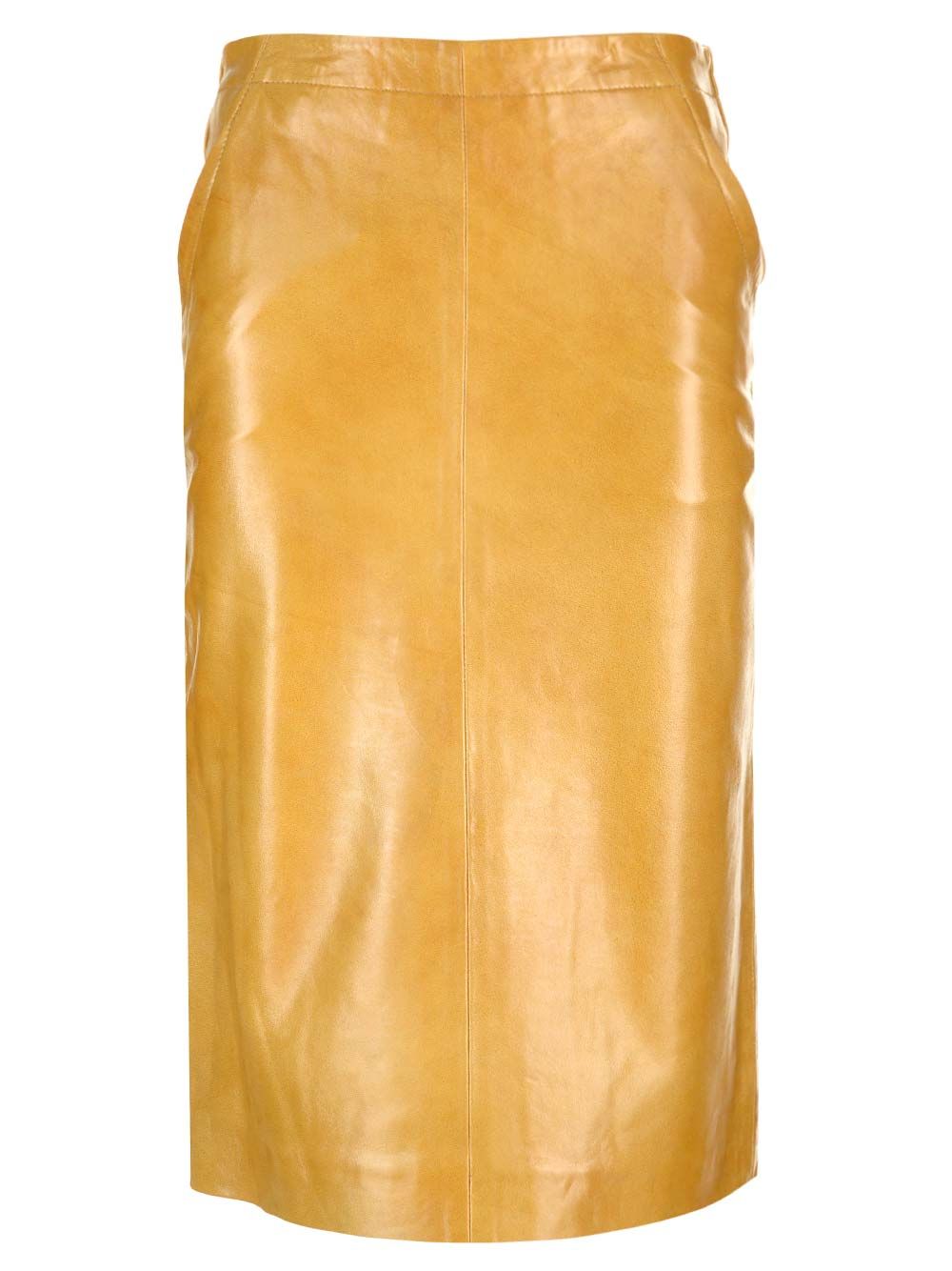 Midi Leather Skirt Kelp Comb.