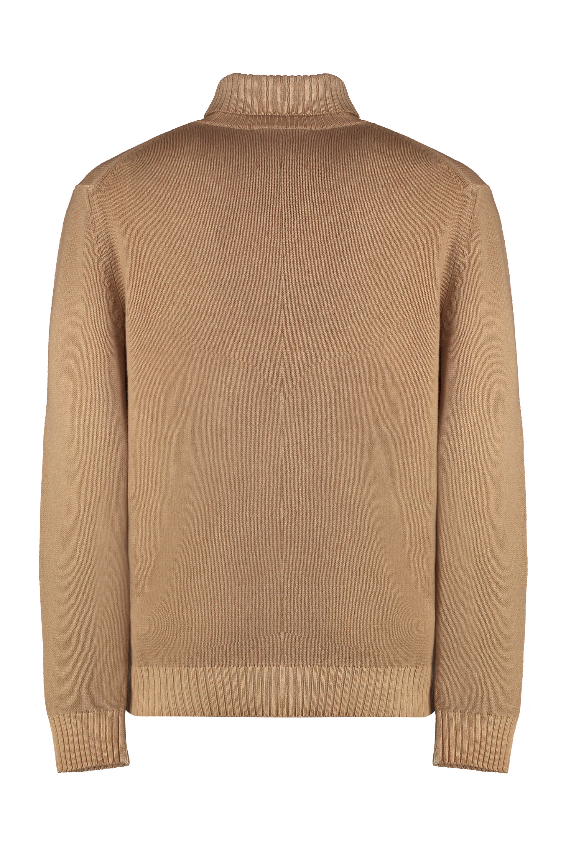 Malo Man Turtleneck Camel Size 40 Cashmere In Beige