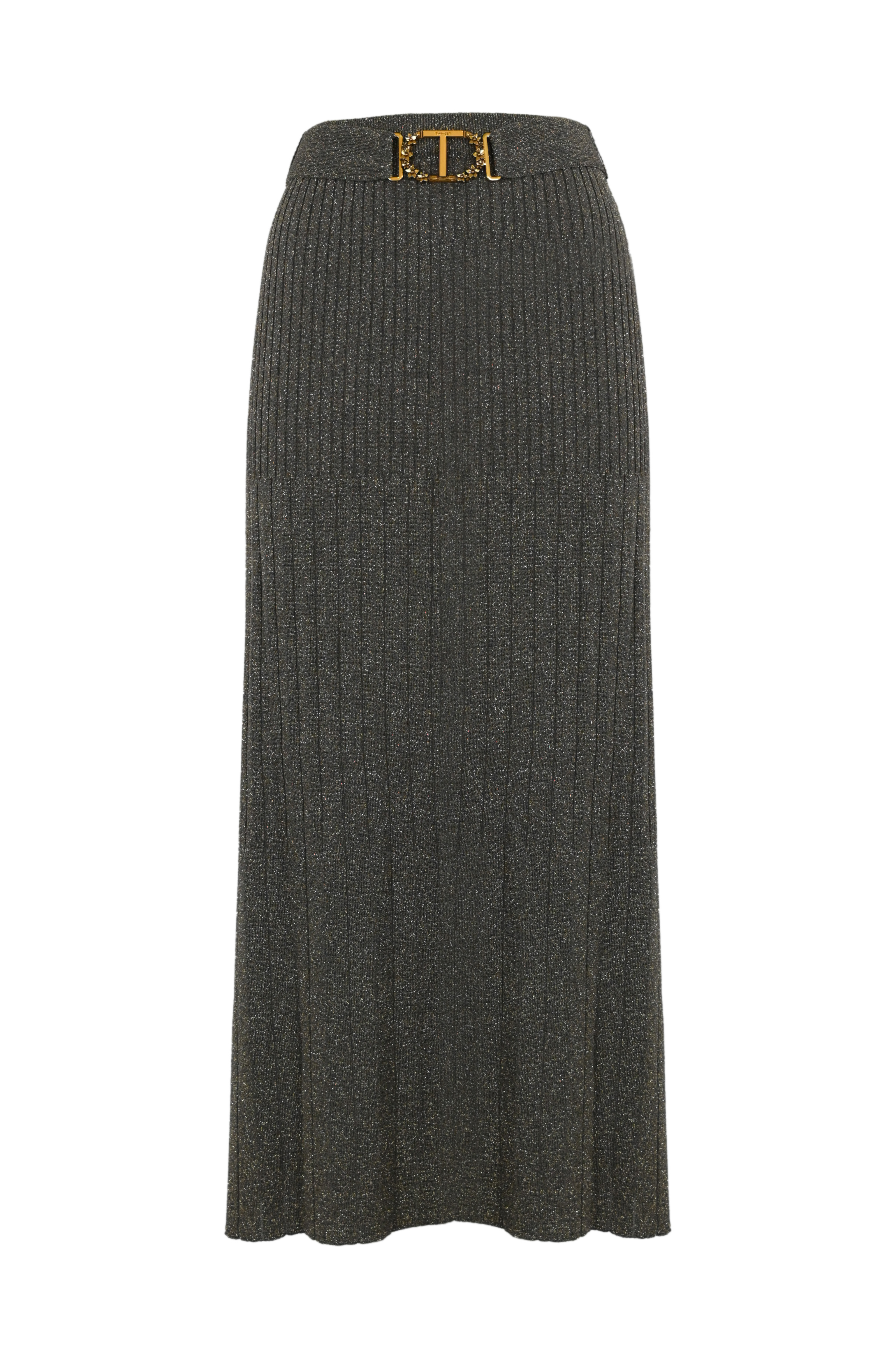 Lurex Knit Skirt With Oval T Belt