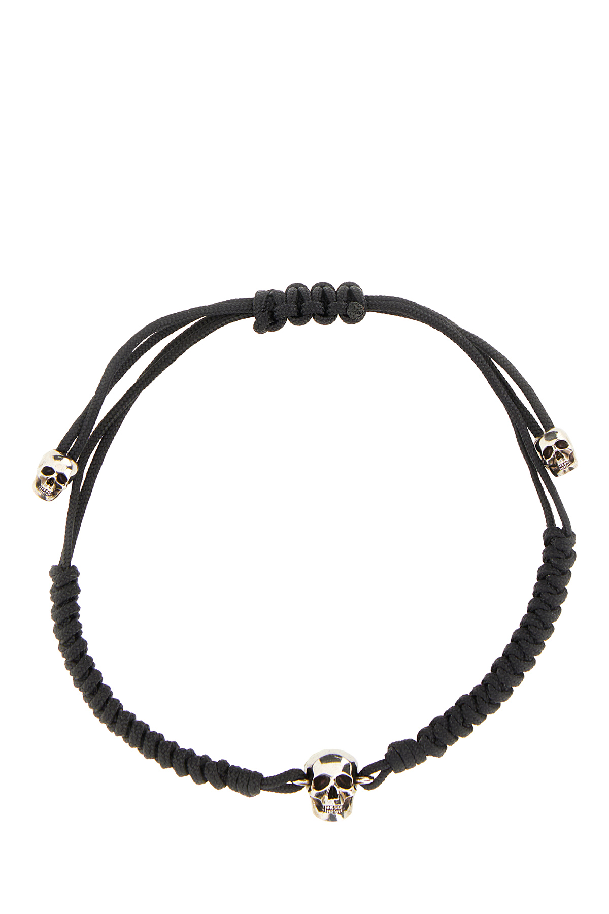 Braided Nylon Bracelet With Skull Decoration